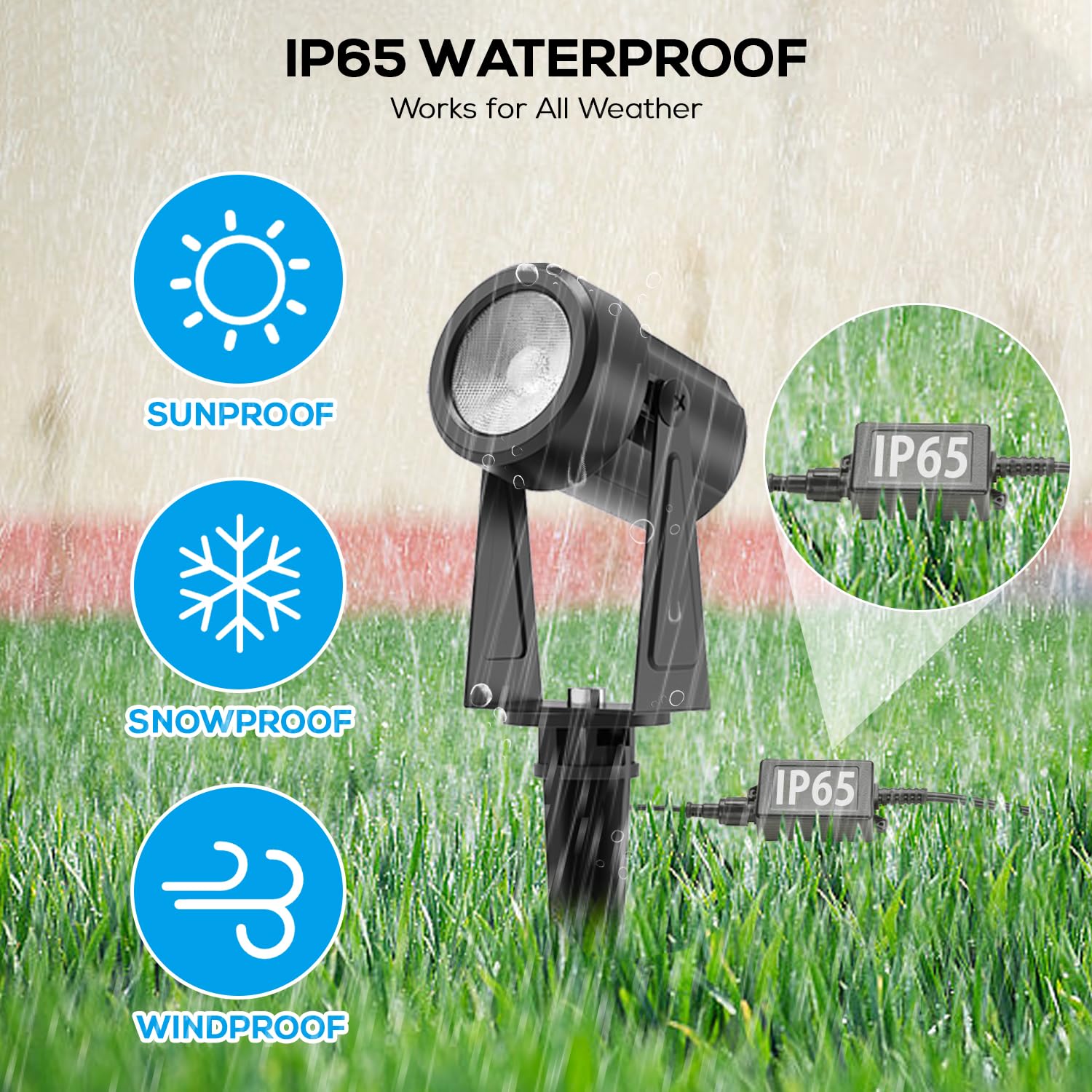 Sunthin Outdoor Landscape Lighting With Dusk To Dawn Sensor Controller, 4 Pack