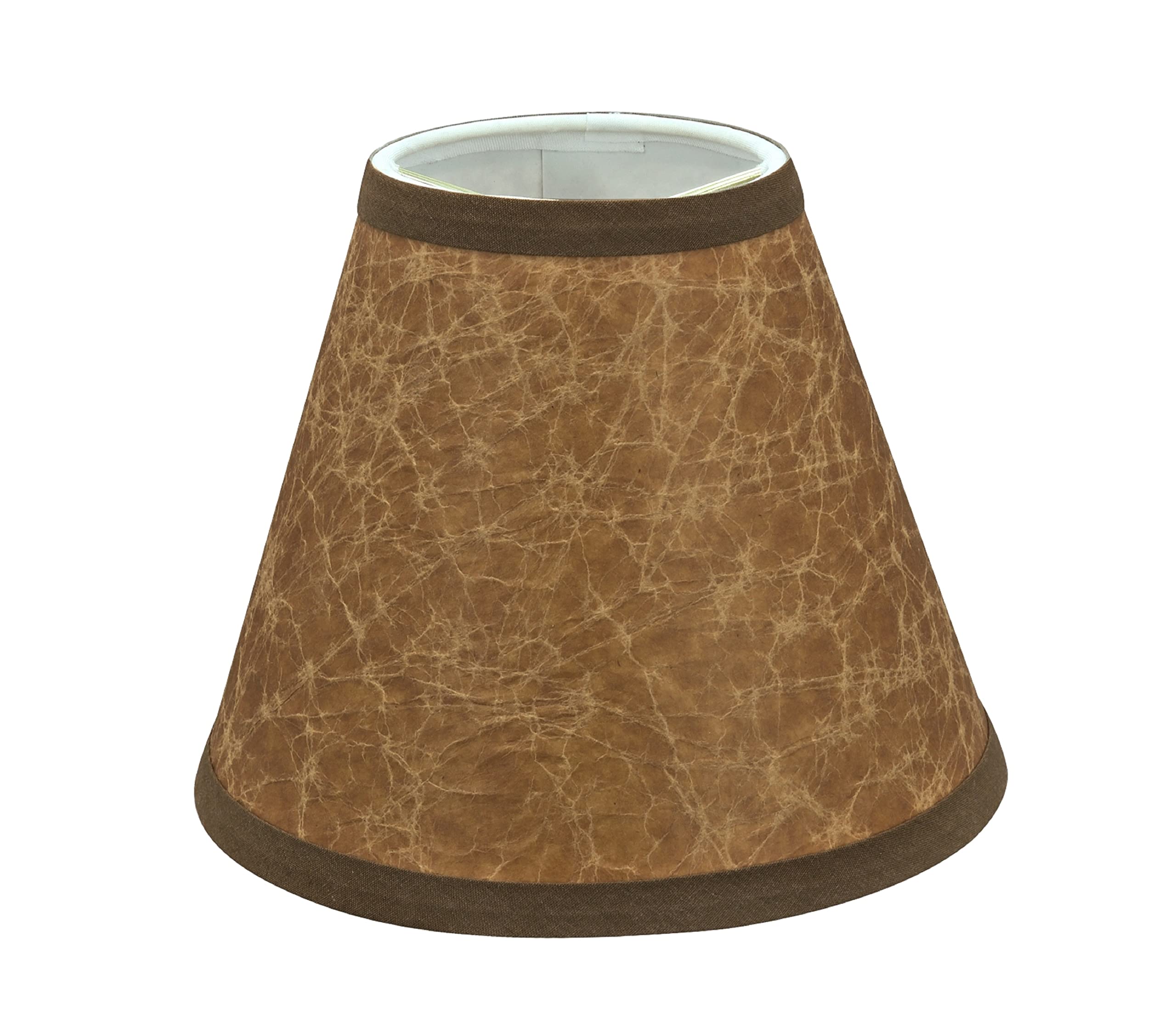 Aspen Creative 32117-2A Small Hardback Empire Shape Chandelier Clip-On Lamp Shade Set (2 Pack), Transitional Design In Dark Brown, 6&quot; Bottom Width (3&quot; X 6&quot; X 5&quot;)