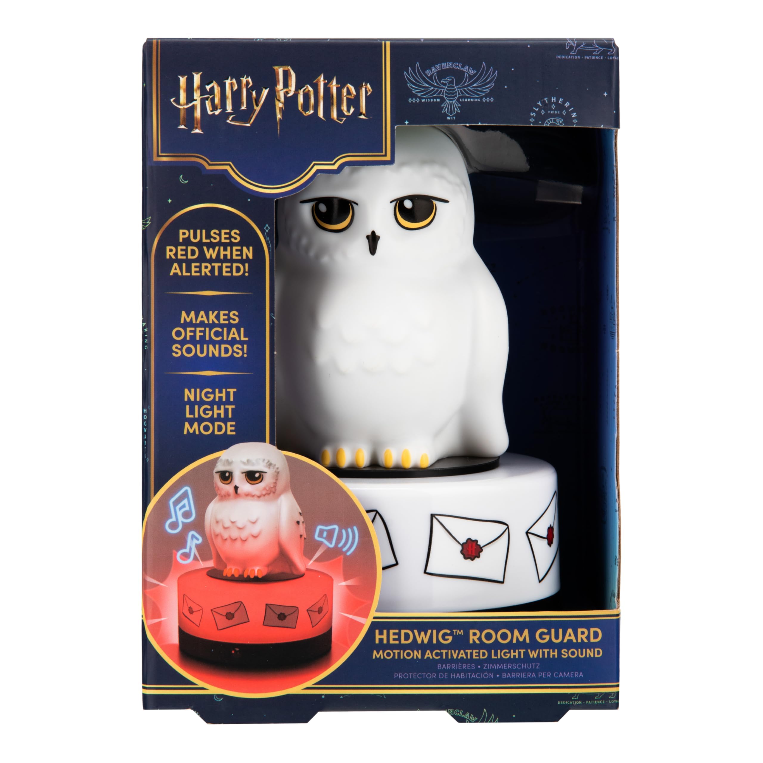 Paladone Hedwig Motion Sensor Room Guard and Night Light, Officially Licensed Harry Potter LED Lamp and Security Alarm for Kids 