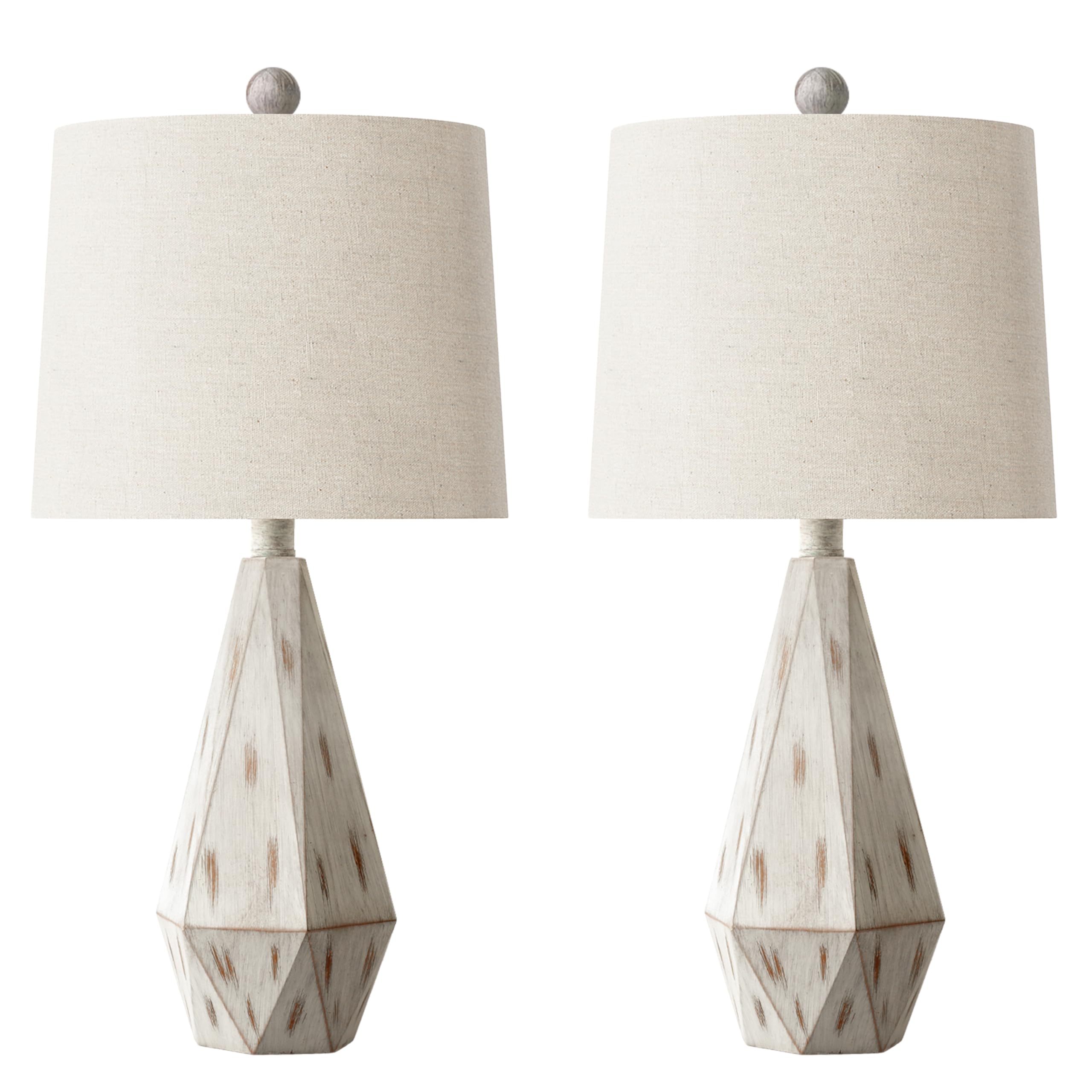 Pokat 23'' Farmhouse Table Lamps Set Of 2, Beige Rustic Lamps For Living Bedroom Night Stands, Bedside Nightstands Living Room T