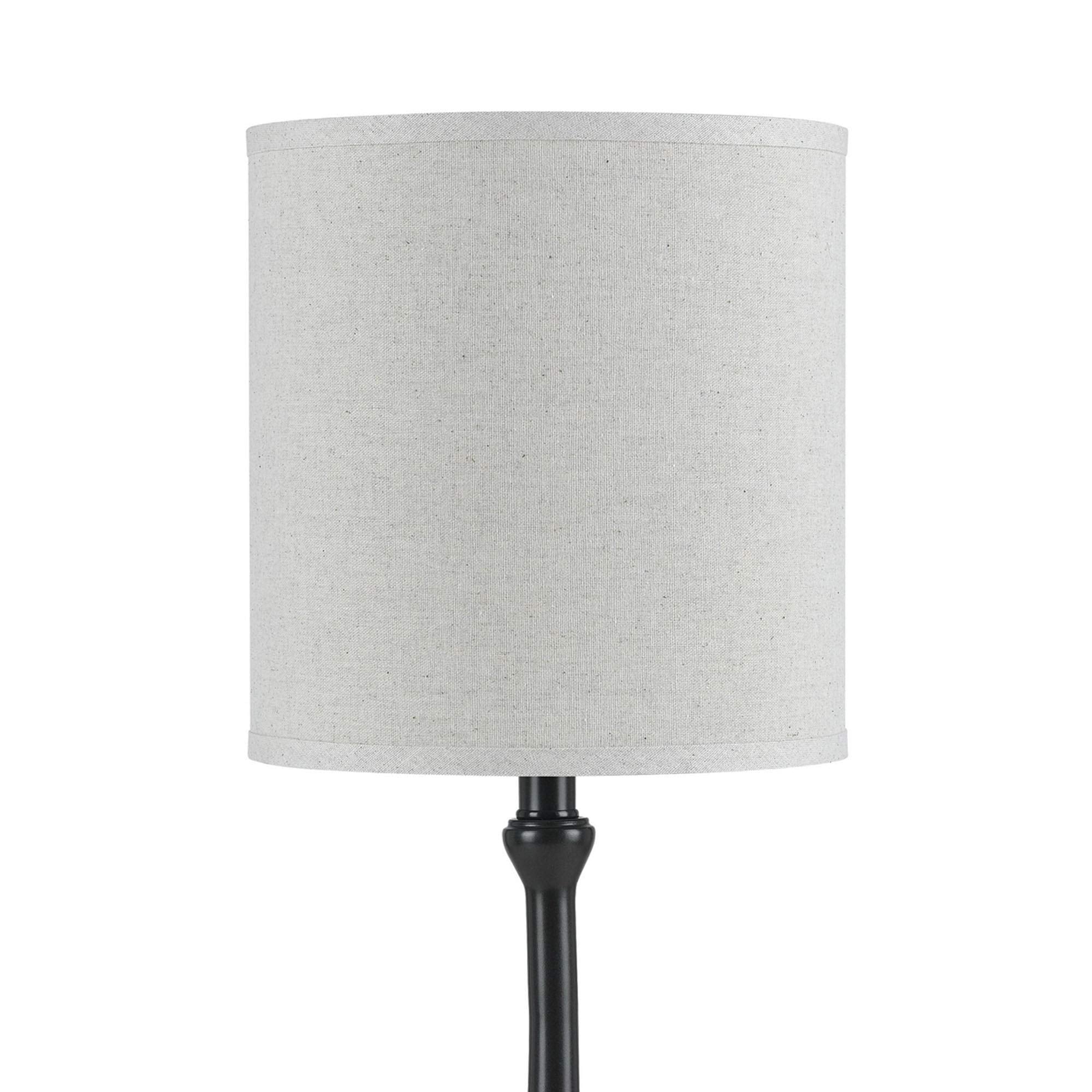 Benzara Metal Accent Lamp, Elongated Bellied Shape, Drum Shade, Black, Model BM224929