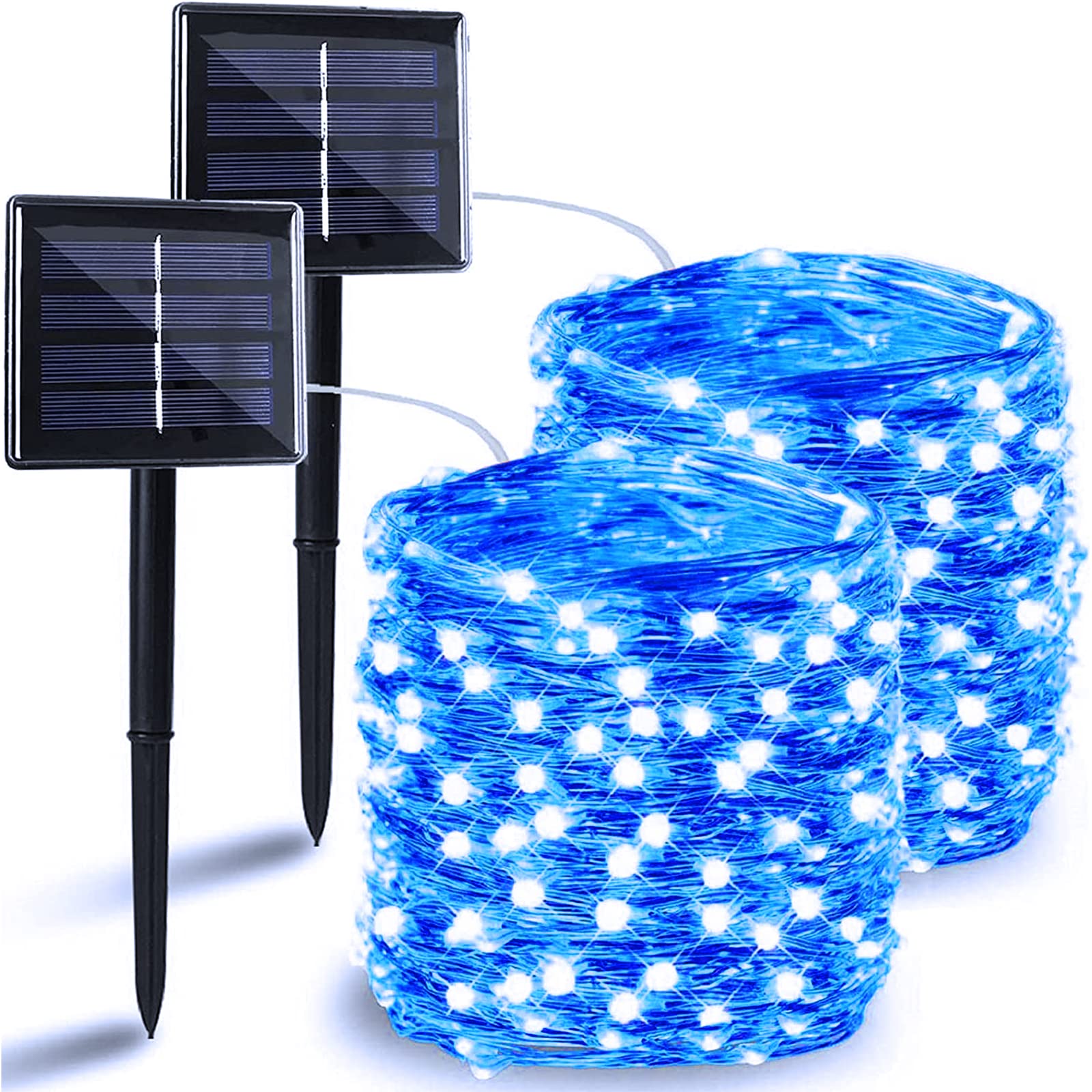 Solar String Lights Outdoor, 2-Pack 144FT 400 LED Solar Christmas Twinkle Lights Outside Waterproof Copper Wire 8 Modes Solar Fa