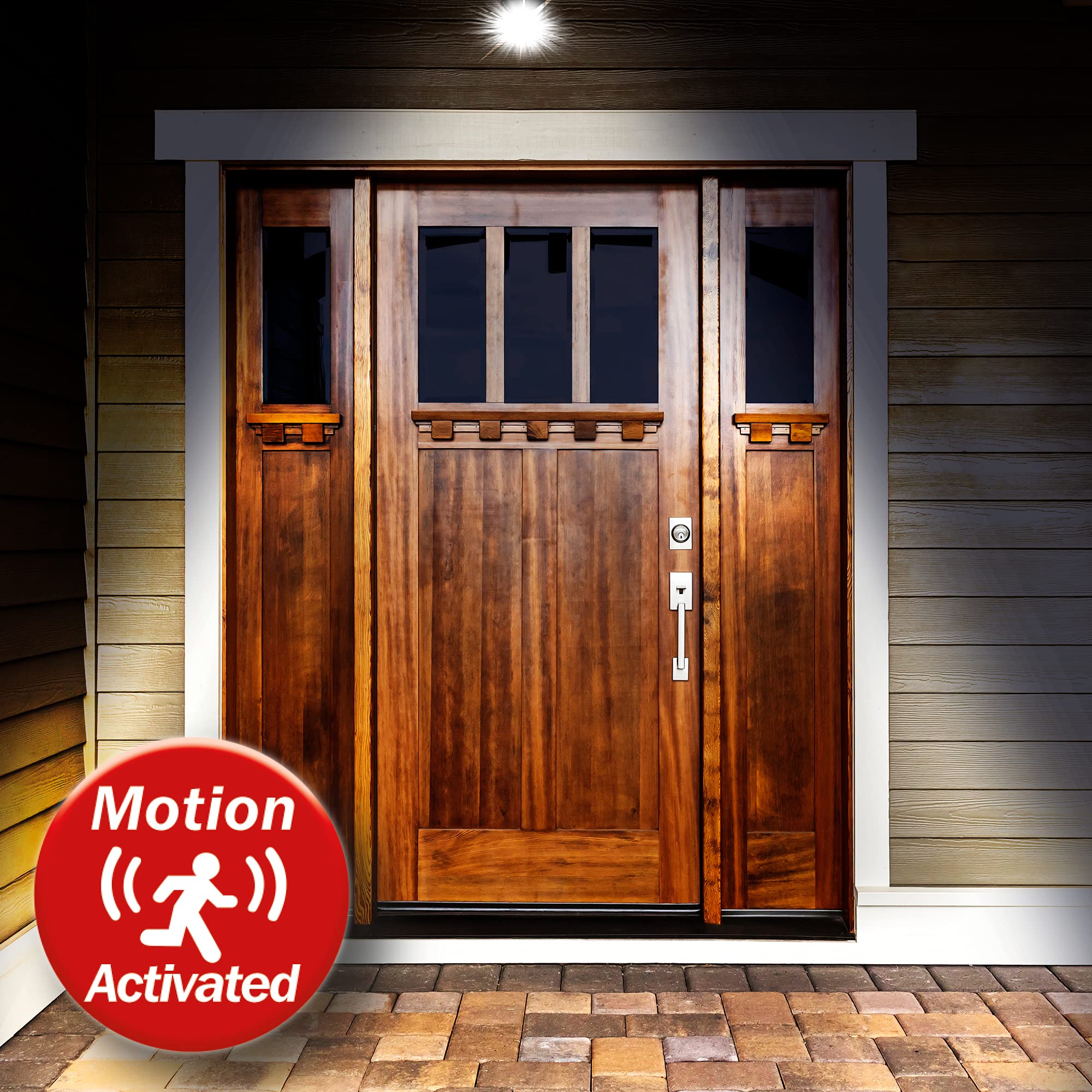 Ontel Handy Brite LED Security Spotlight, 500 Lumens, Motion-Activated, Battery Powered, Weatherproof, Black, Model HBSL-MC12/4