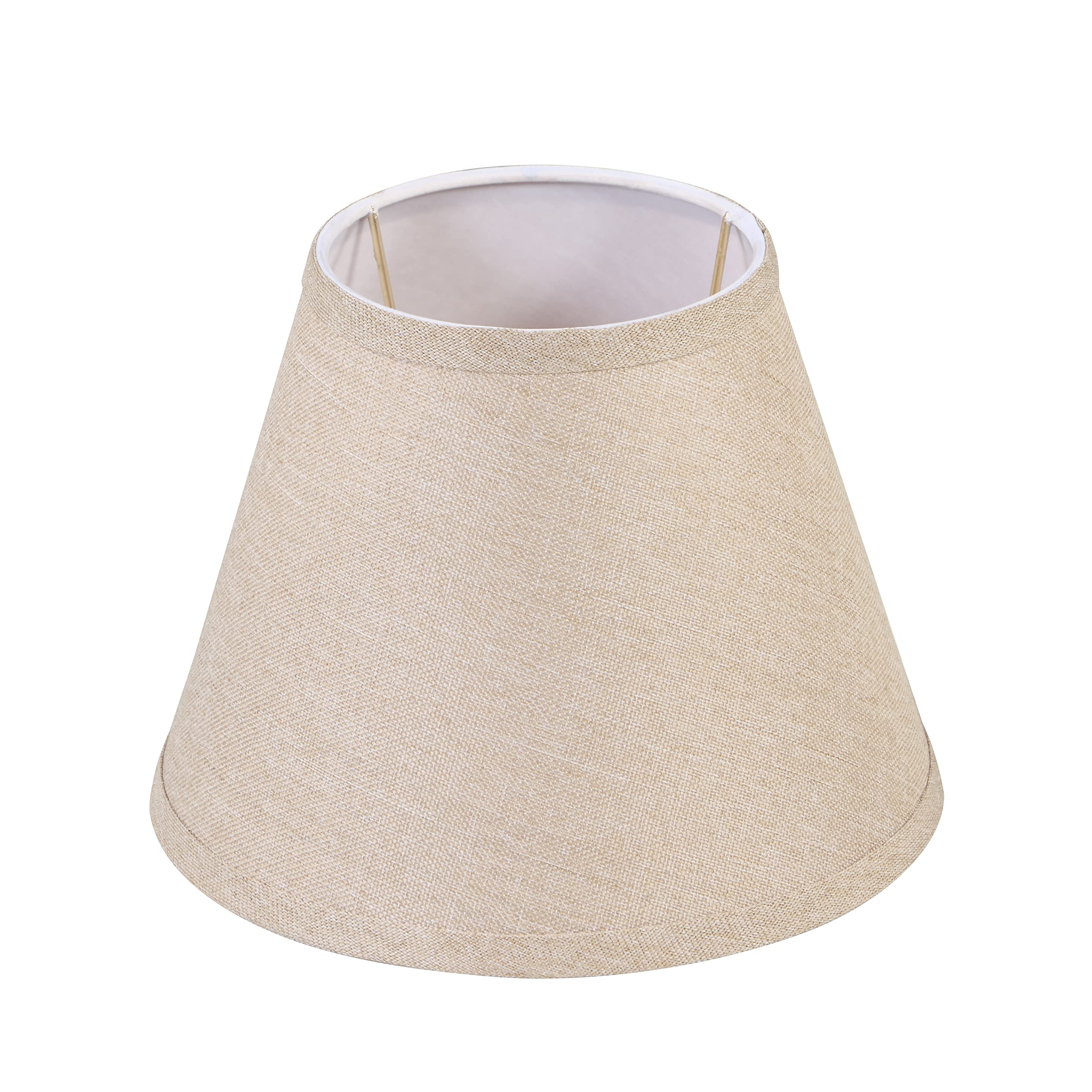 Aspen Creative 56028, Empire Uno Lamp Shade, Khaki Burlap Textured Fabric, 5&quot; Top x 9&quot; Bottom x 7&quot; Slant Height, Slip UNO 33mm