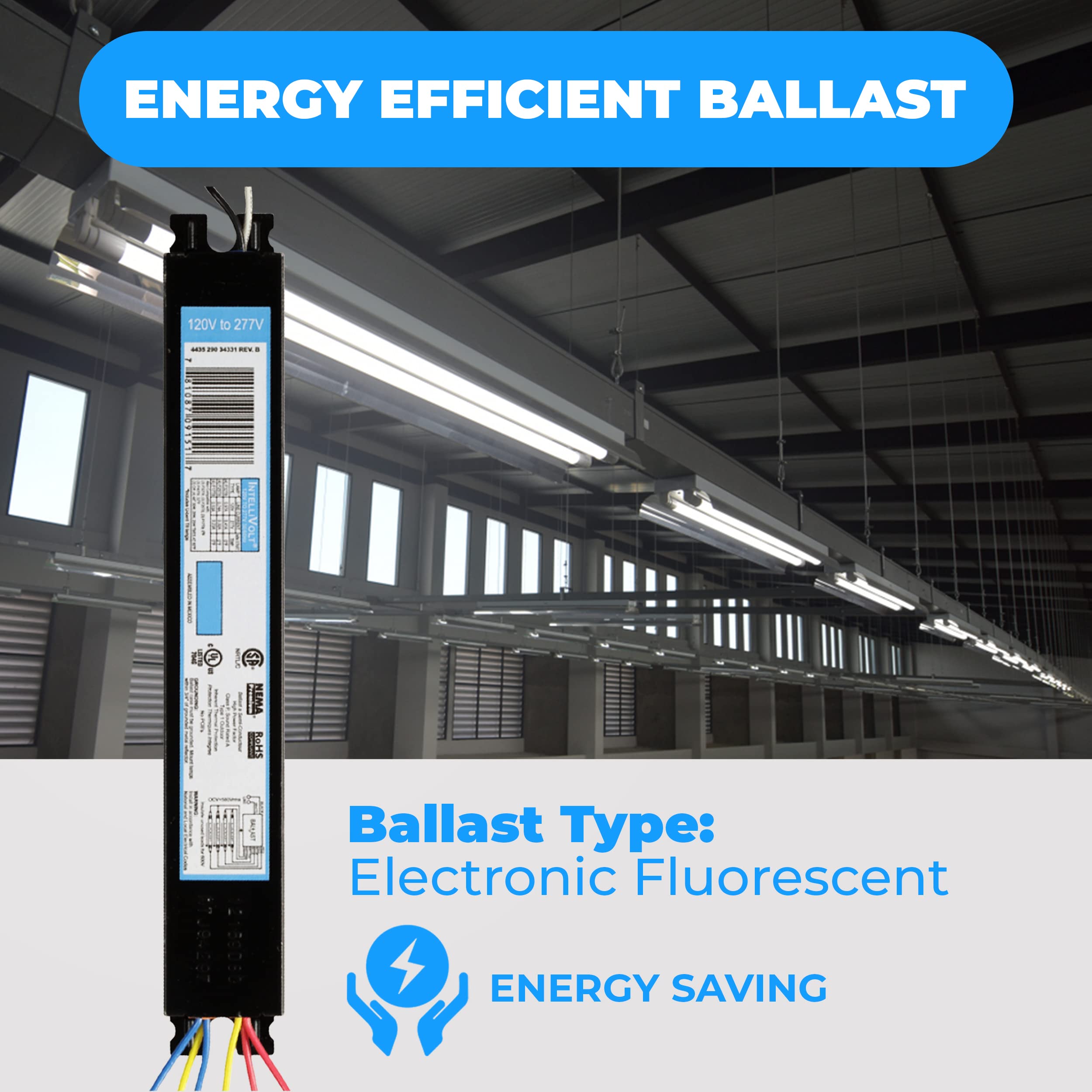 10 Pack - Replacement For Icn-4P32-Sc 3 & 4 Lamp T8 Fluorescent Electronic Ballast - 120-277 Volt - Instant Start - Ul Approved