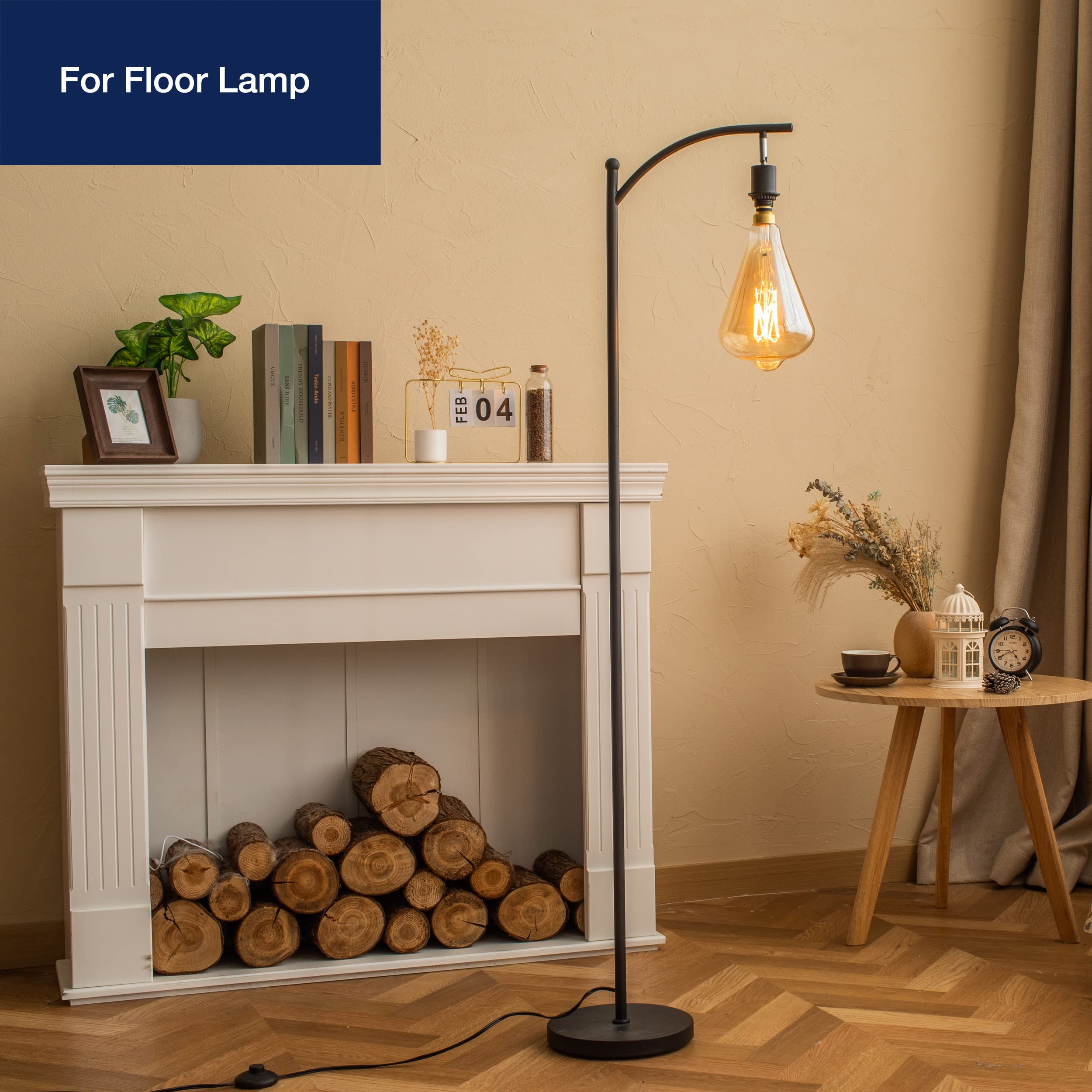 Flsnt Vintage Oversized Led Edison Bulbs 60W Equivalent, Decorative Dimmable Led M-Type Filaments Bulbs With Amber Glass, 2000K
