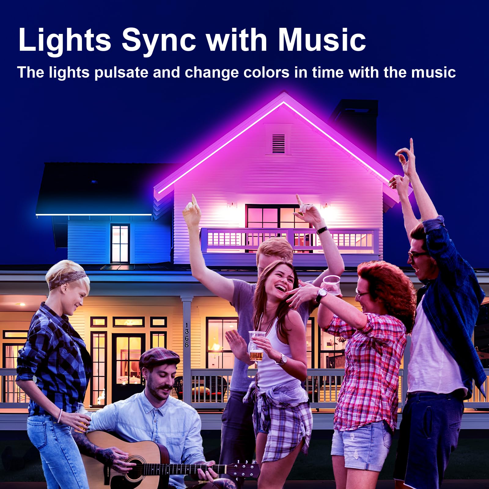 CHARKEE LED Strip Lights 200ft Waterproof Bluetooth RGB Tape Lighting IP67 Music Sync for Outdoor Pool Yard Decoration Model TTGA002-AUS-C1