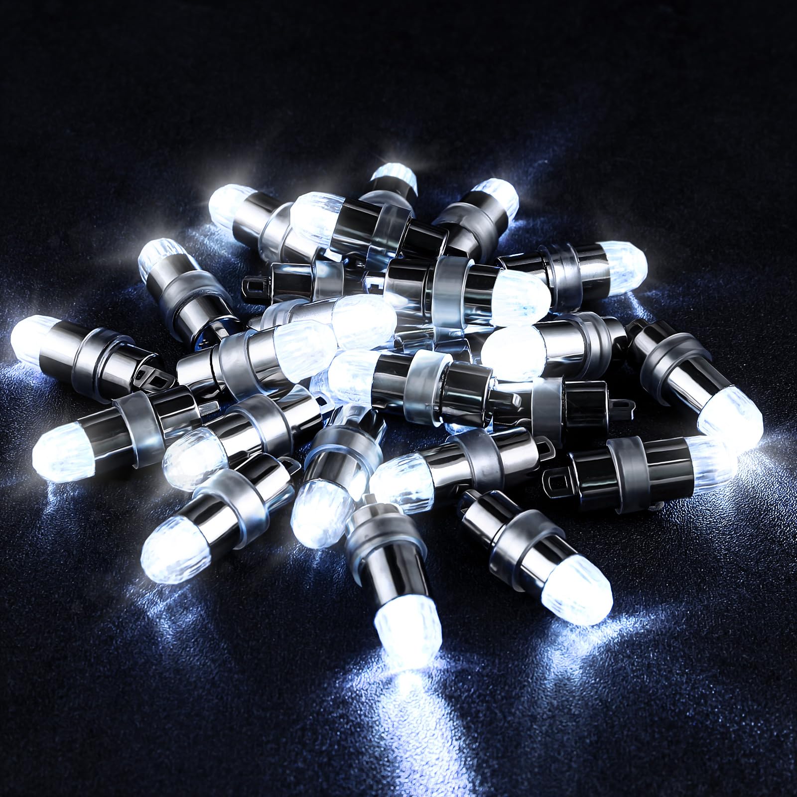 LIHAO 24x LED Party Lights - Waterproof, Battery Operated, White, Model AMZ-GB-0153