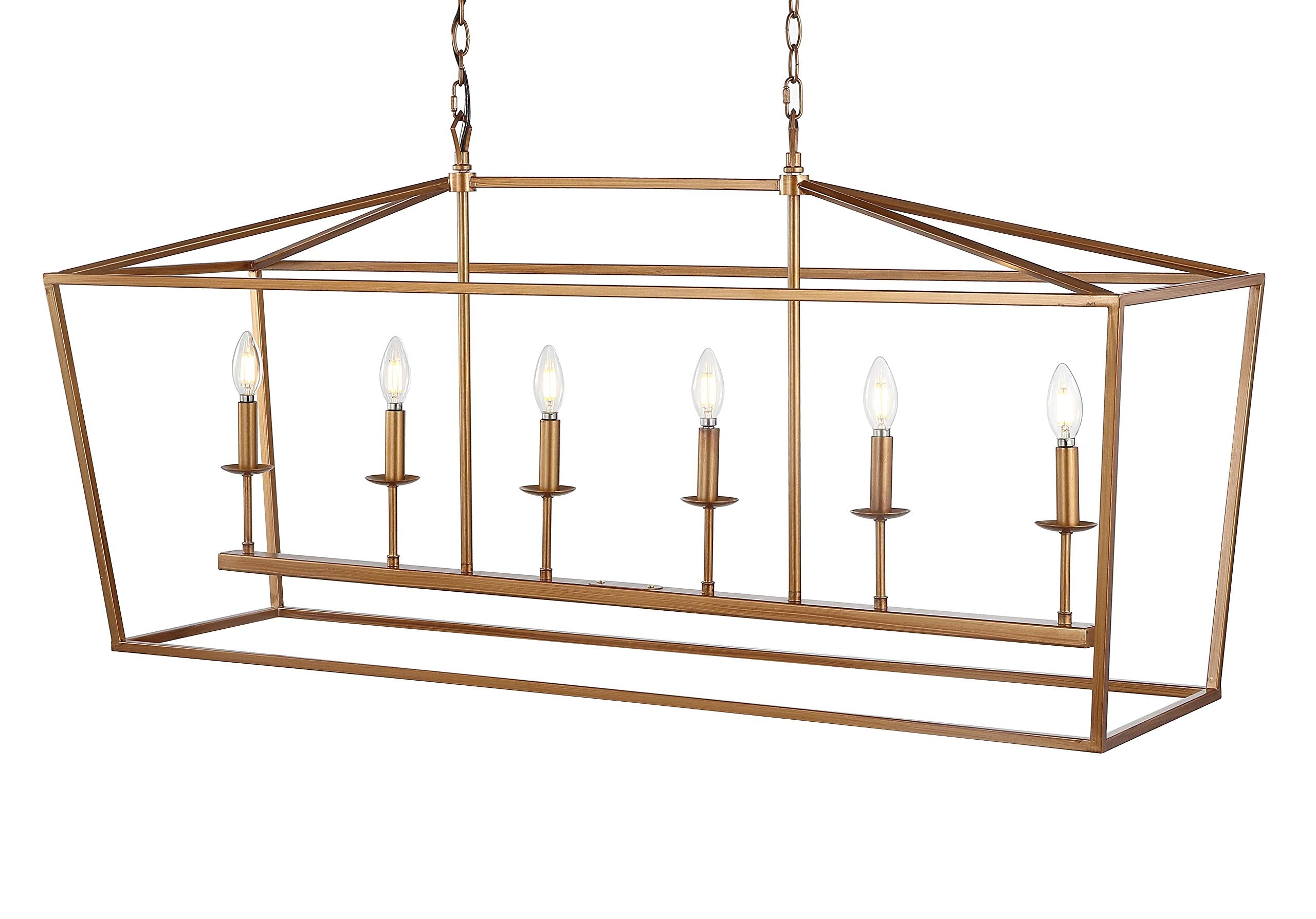 Jonathan Y Jyl7439B Pagoda Lantern Dimmable Adjustable Metal Led Pendant Classic Traditional Farmhouse Dining Room Living Room K