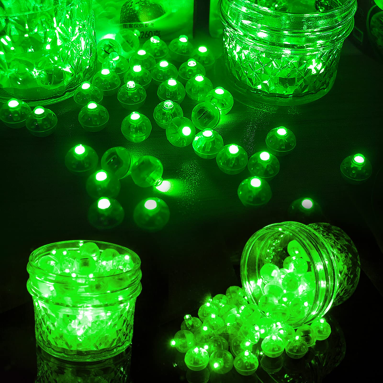 Aogist Balloon Lights, Waterproof Twinkle LED Ball Lamp, 100 PCS, Green-Flash, Battery Powered for Party, Wedding, Christmas, Halloween