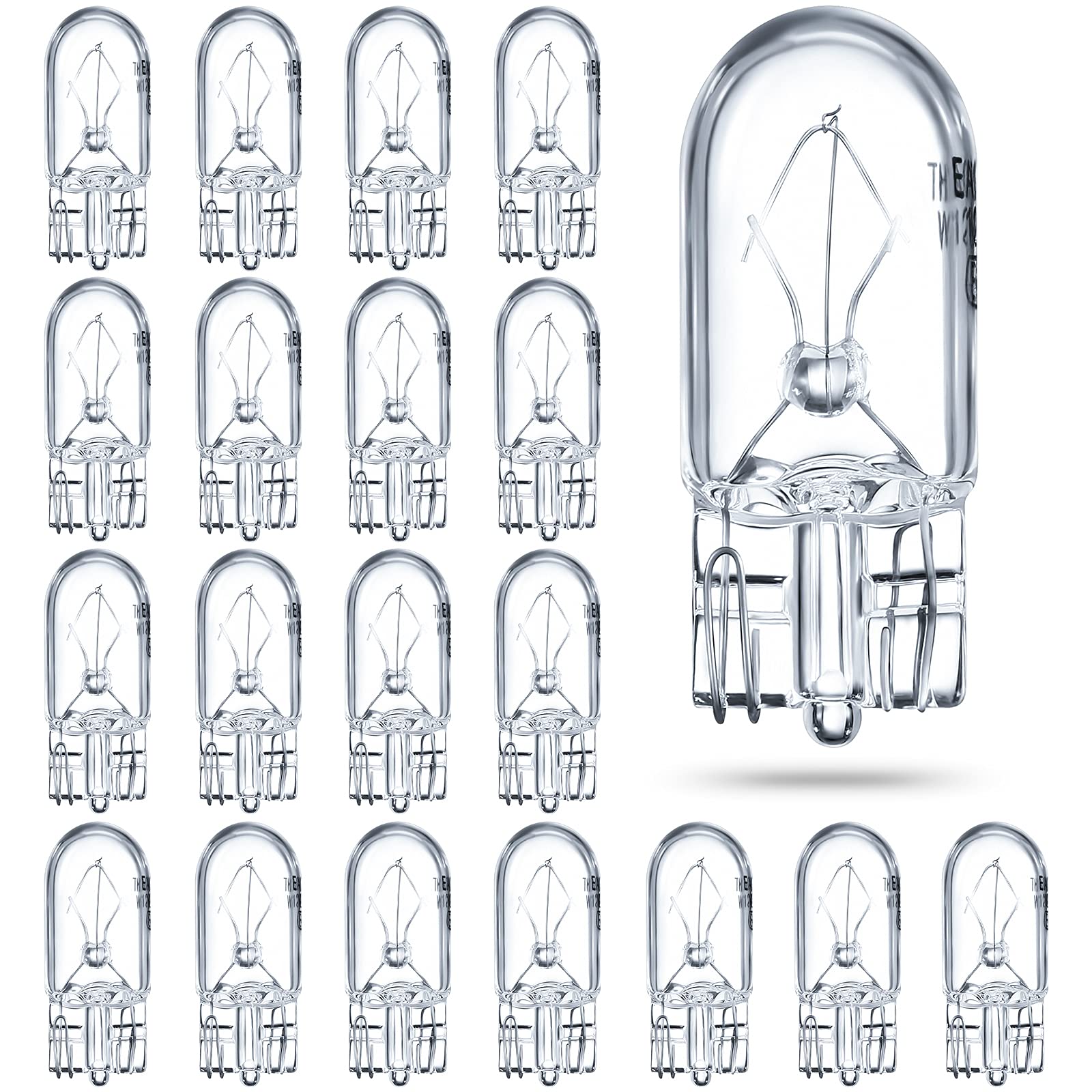 Honoson 1/4 Wedge Base 12V 5W Bulb Clear Krypton Light Bulb For Landscape, Rv And Cabinet Lighting (20 Pieces)