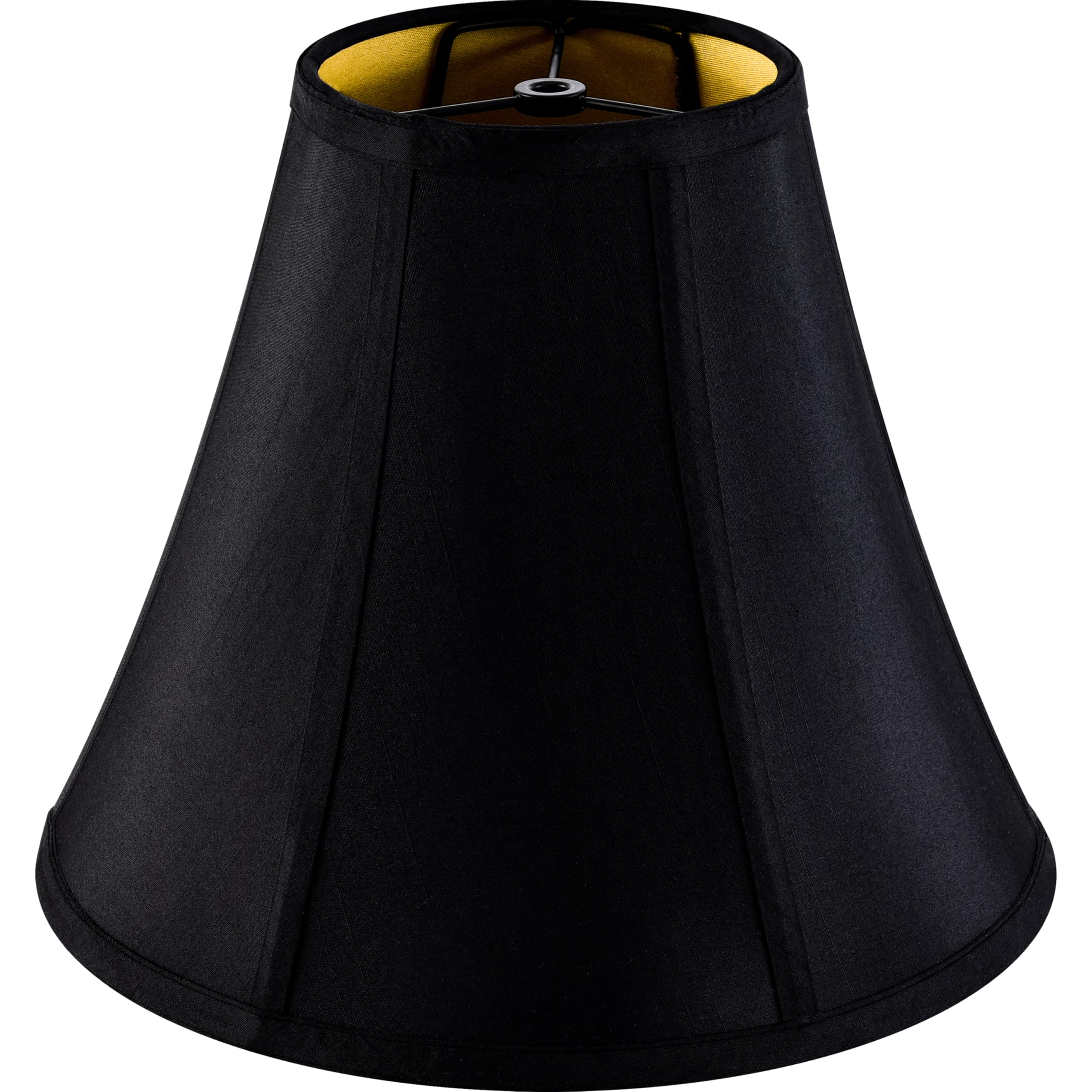 GO&SO Black Bell Lamp Shade 6'' Top x 13'' Bottom x 10.6'' High (Spider) Traditional Table & Floor Lamp Shade - Side Ribbing Han