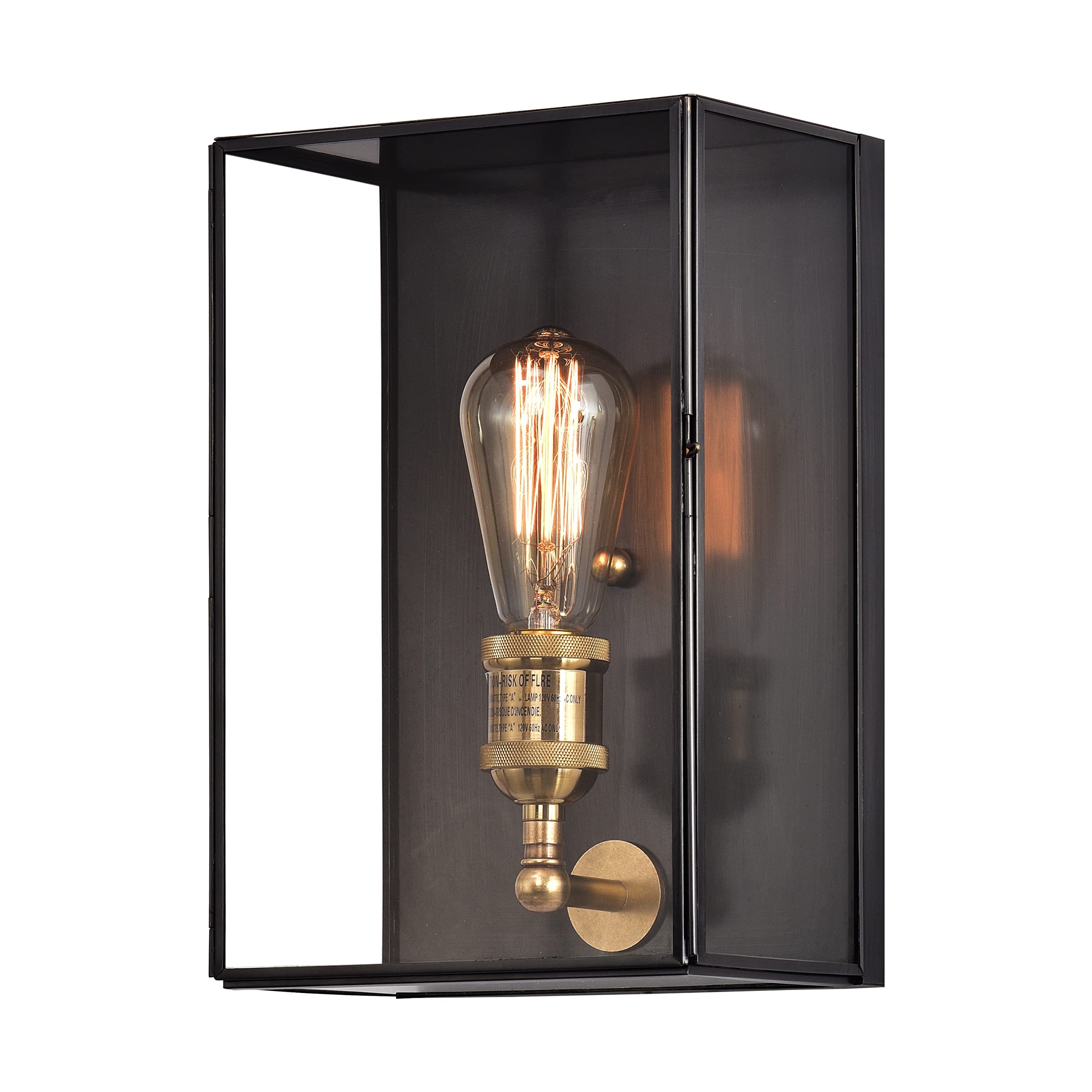 C Cattleya Outdoor Wall Lantern, 2-Light Brass Sconce, Dark Bronze, Extra Large For Porch & Patio