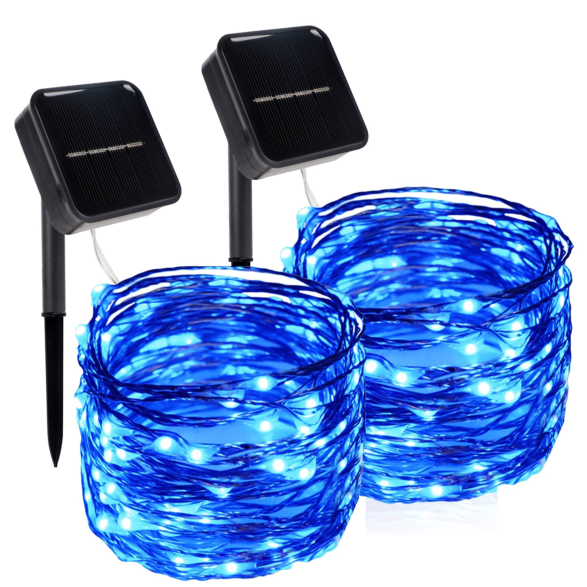 Twinkle Star 2 Pack Outdoor Solar String Lights, 39.4 Ft 120 Led Solar Powered Xmas Halloween Decorative Fairy Lights With 8 Mod