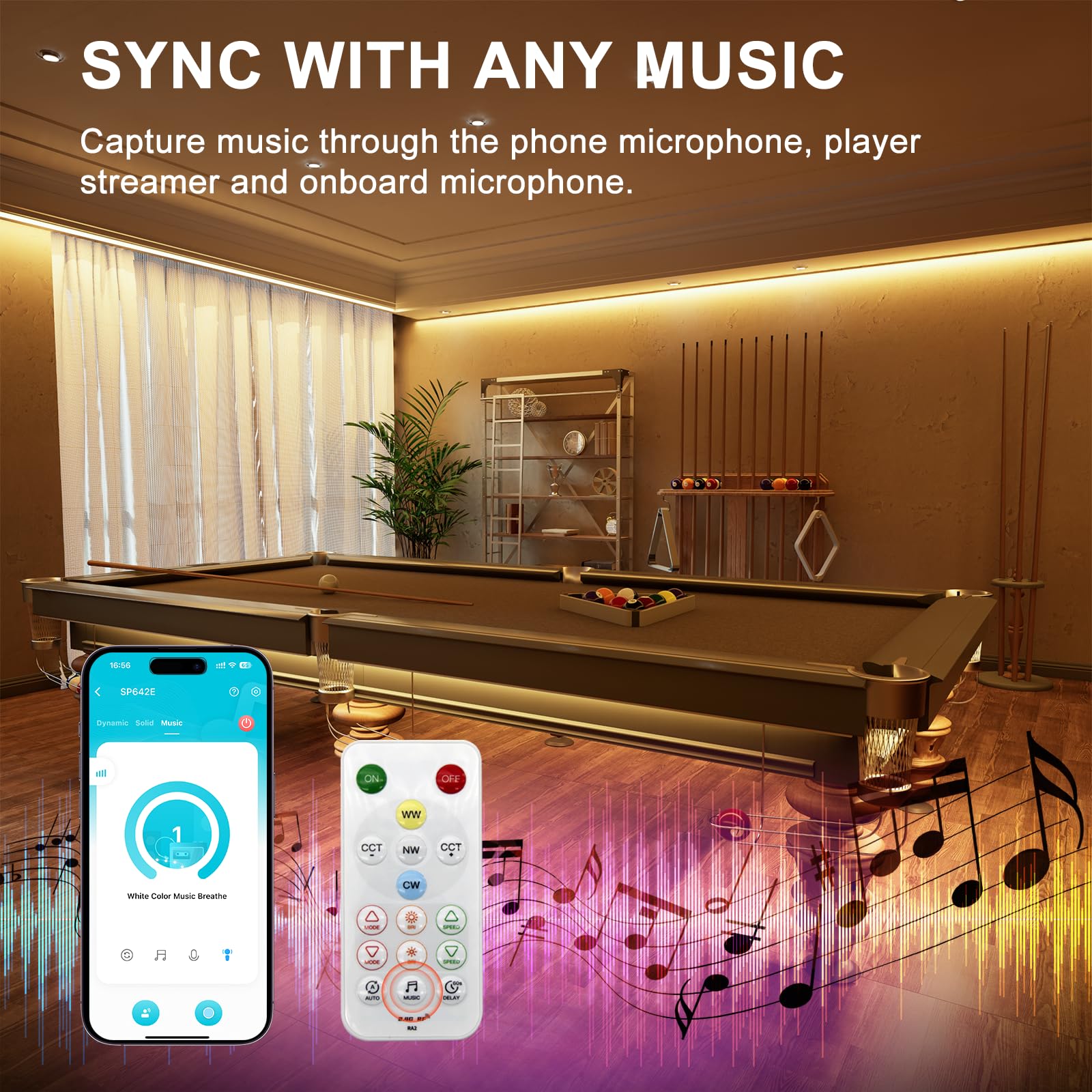 Pautix Cob Led Strip Light White Cct Tunable 24Ft/7.5M,Ul-Listed 4800Leds Dimmable 2700K-6500K Cri90+ 24V Led Tape Light Kit Wit