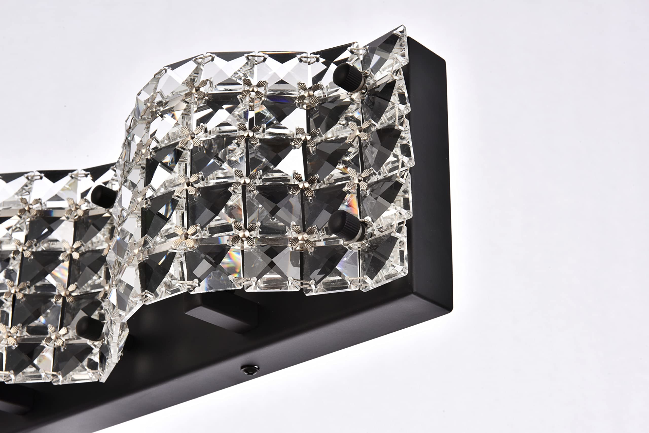 Living District Ollie 4-Light Metal Bath Sconce in Black and Clear