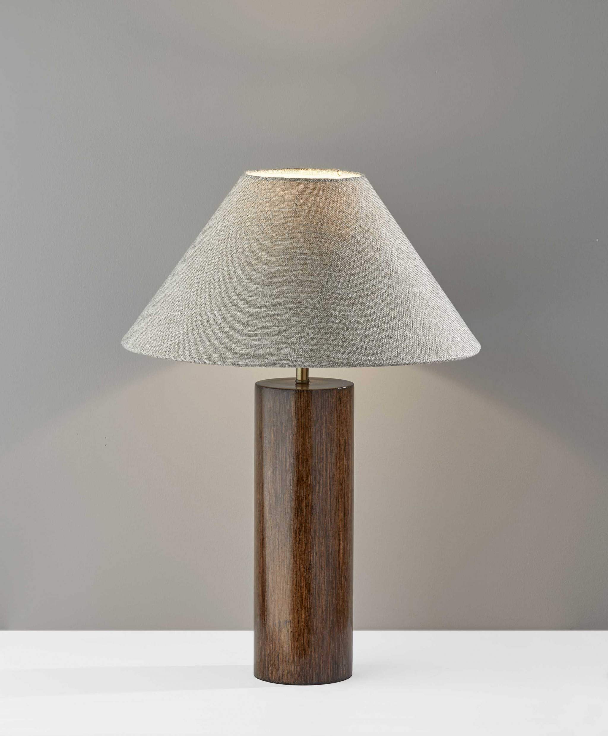 HomeRoots Lighting 18 X 18 X 25.5 Walnut Wood Table Lamp