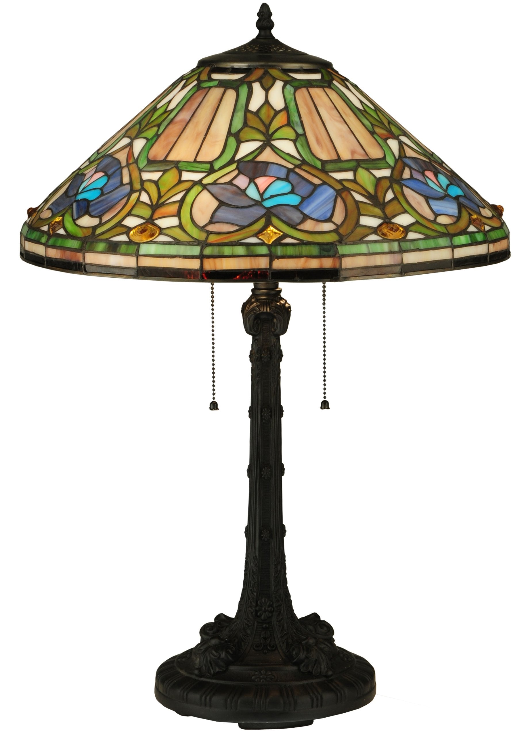 Meyda Home Indoor Decorative Lighting Accessories 26.5&quot;H Tiffany Floral Table Lamp