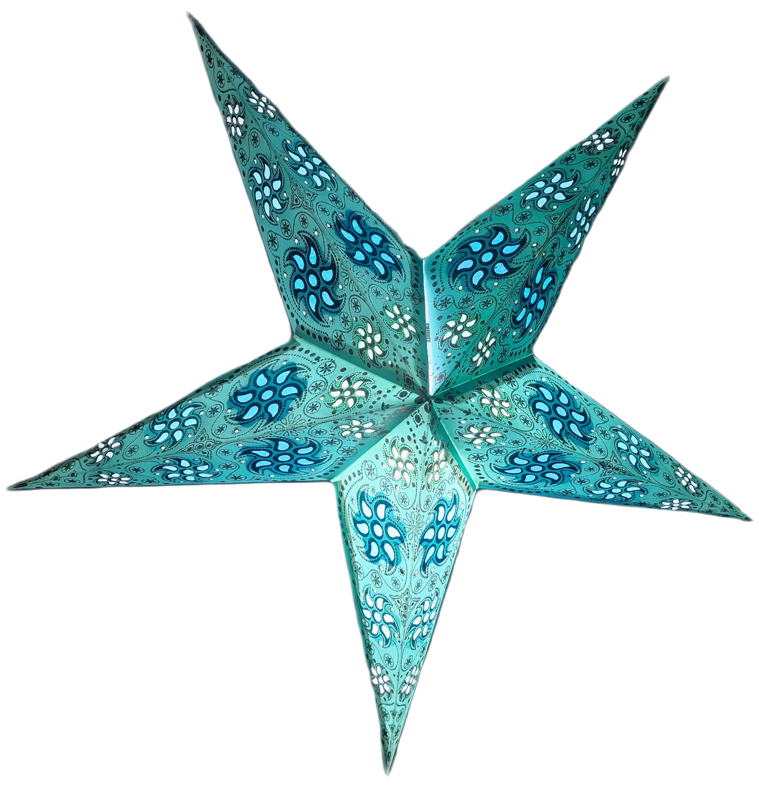 Yepsio Paper Star Lantern Lampshade, 24 inch, Hanging Decorations for Christmas, Wedding, Home, Party (Turquoise)