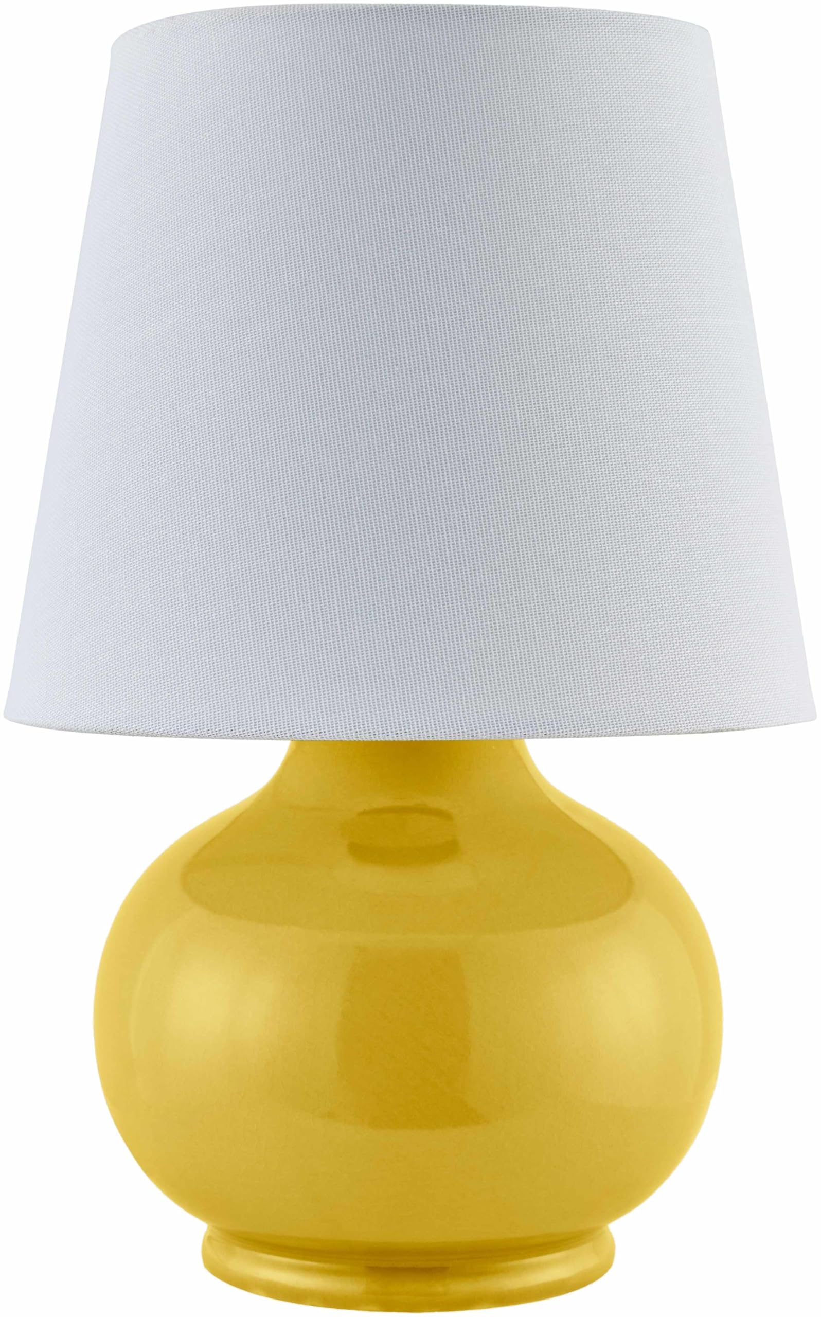 Hauteloom Table Lamp - Ceramic, 13inH x 8inW x 8inD Taper, Yellow/White/Translucent, Model TXCHMC5-016