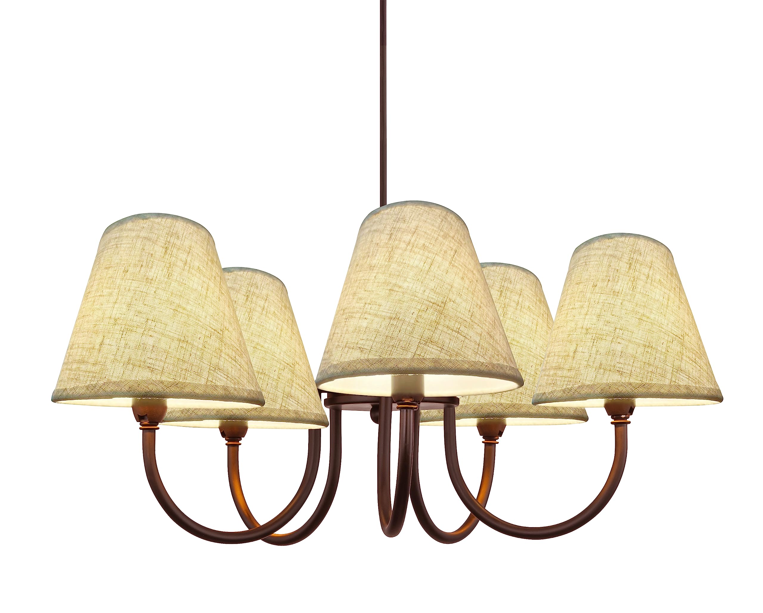 Ruiever 6Pack Small Lampshades Clip On Bulb Fabric Lamp Shade Bottom 5.9''X Top 3.54''Xh 5.12'' For Chandeliers Wall Ceiling Tab