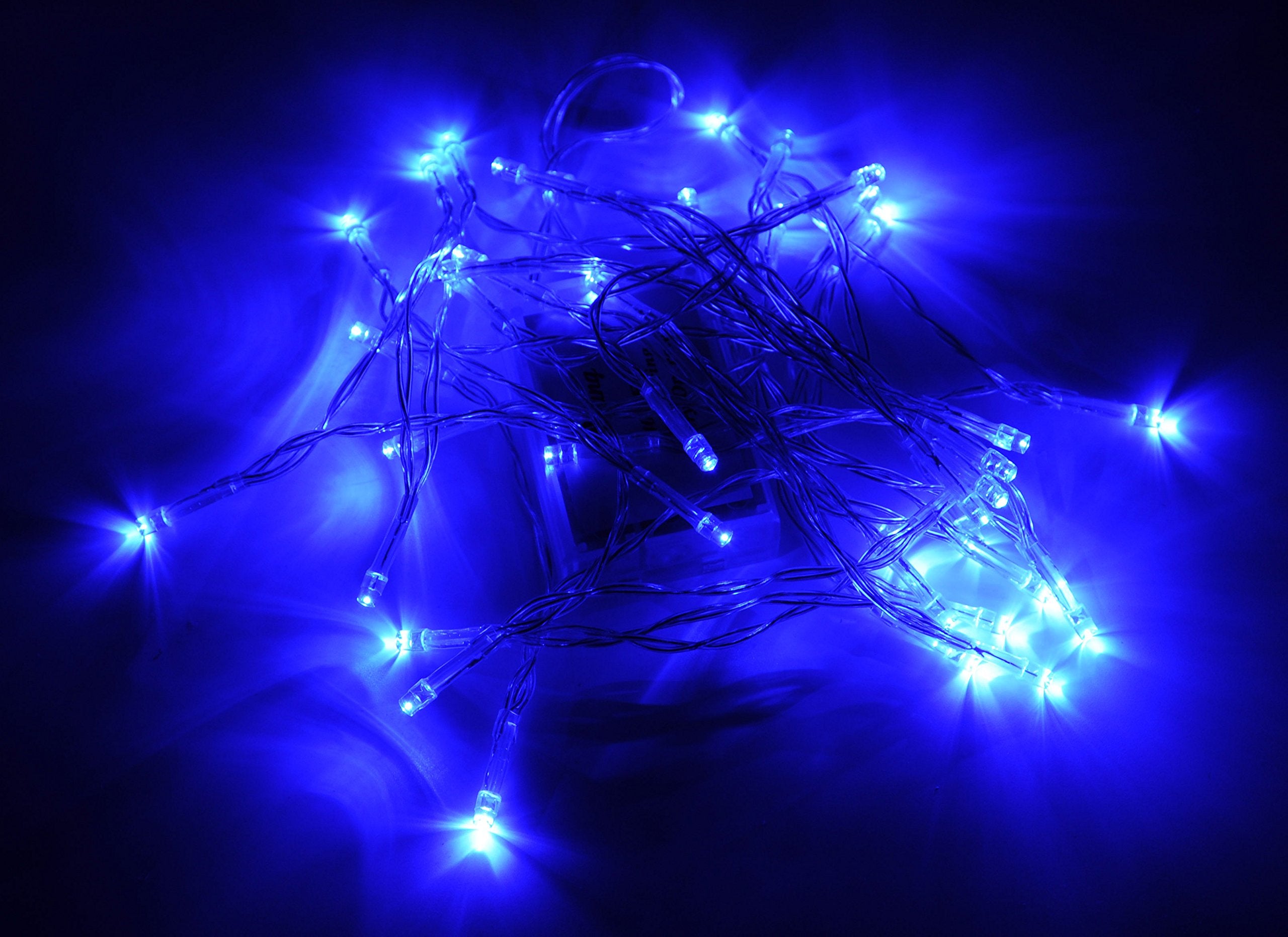 Karlling Battery Operated Blue 40 LED Fairy Light String Wedding Party Xmas Christmas Decorations(Blue,10 Pack)