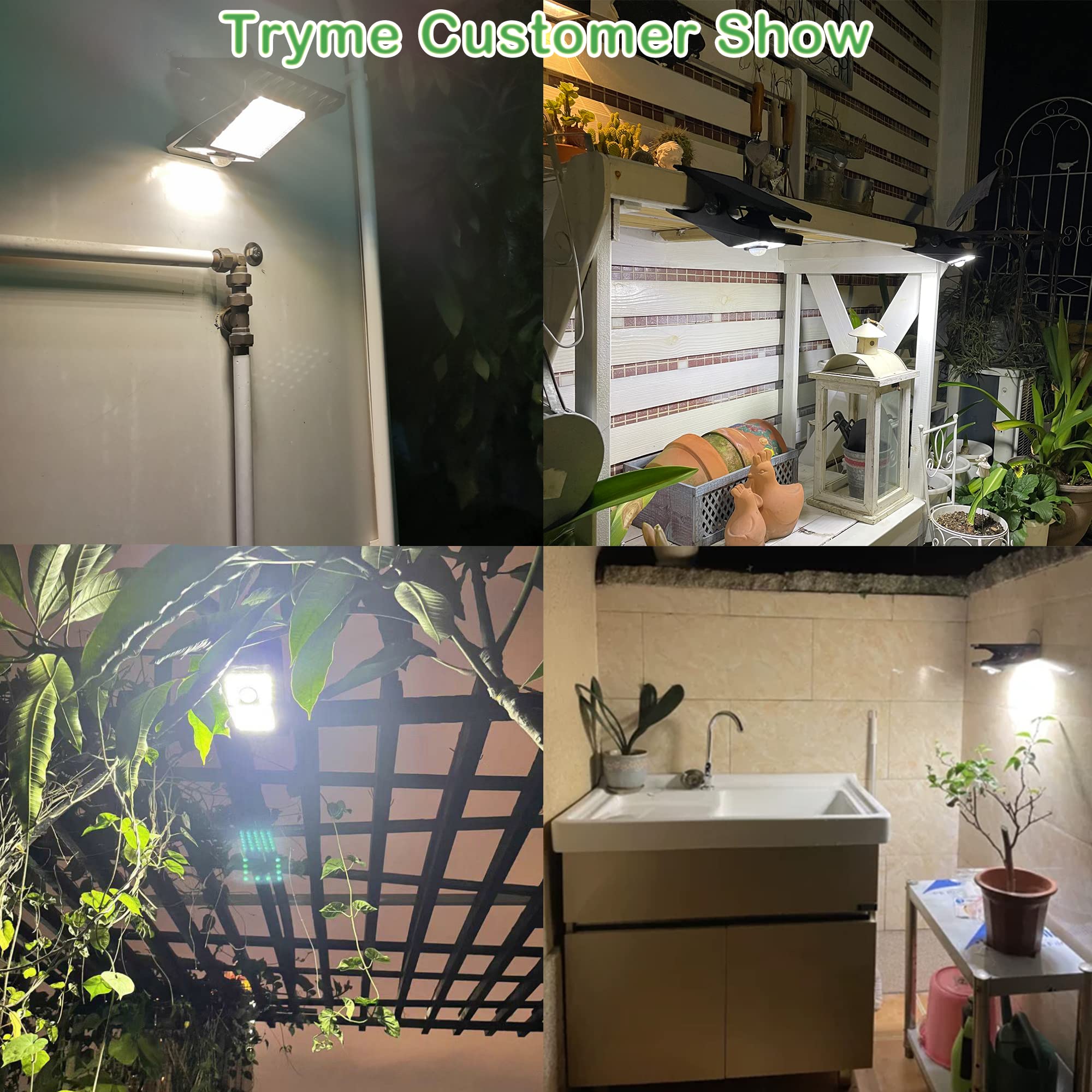 Tryme 45Led Solar Motion Sensor Lights - Ip65 Waterproof, 3 Modes, 2 Pack For Outdoor Security