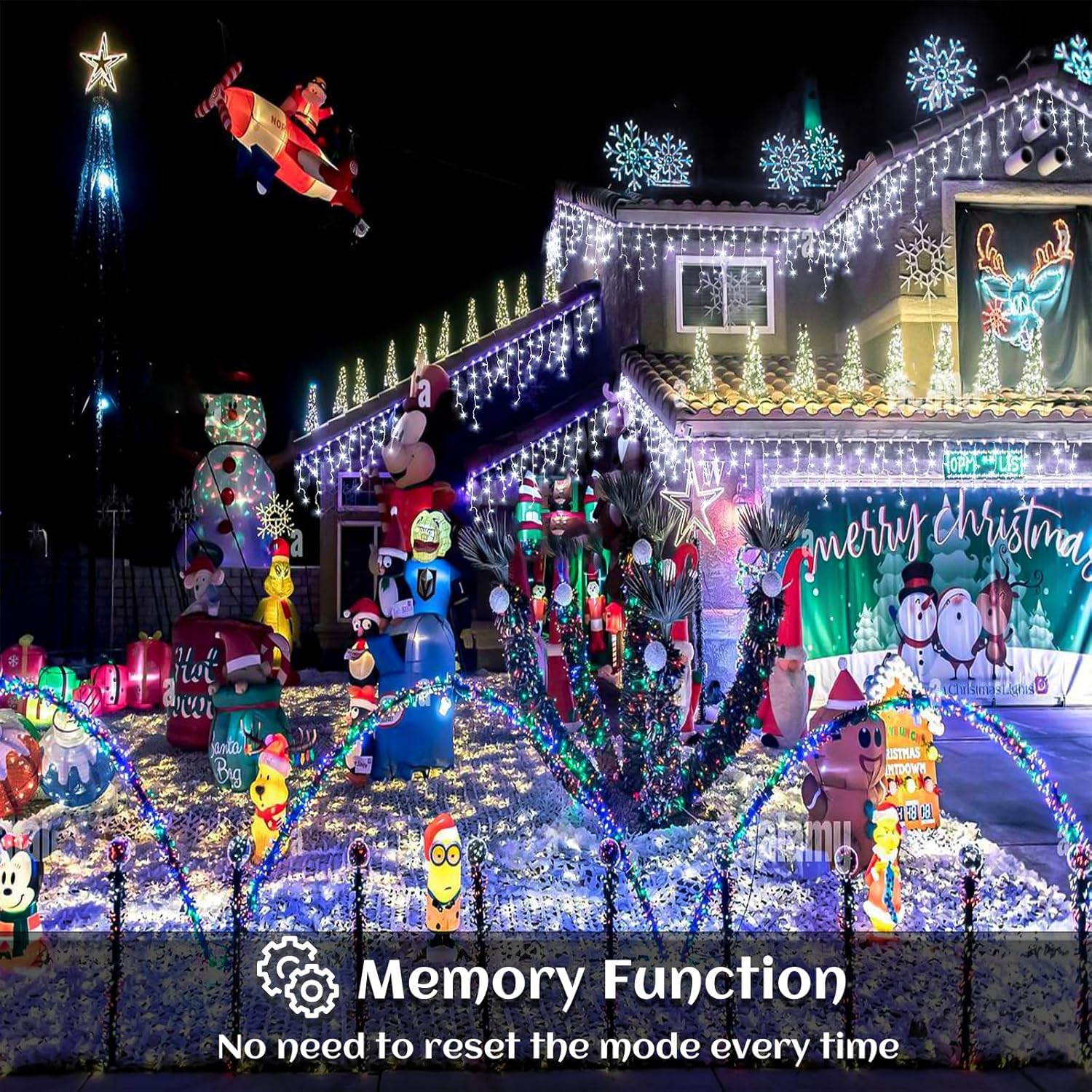 99Ft Icicle Lights For Outside, White Christmas Lights Outdoor Indoor, 1216 Led Twinkle String Light With 228 Drops Short Curtai