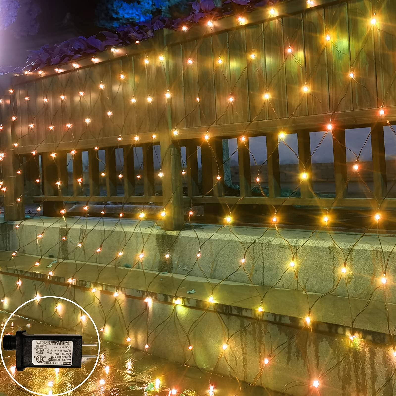 300Led Net Lights, 14.8Ft X 5Ft 8 Modes Connectable Christmas Outdoor String Mesh Lights, Waterproof Decorative Fairy Lights Plu