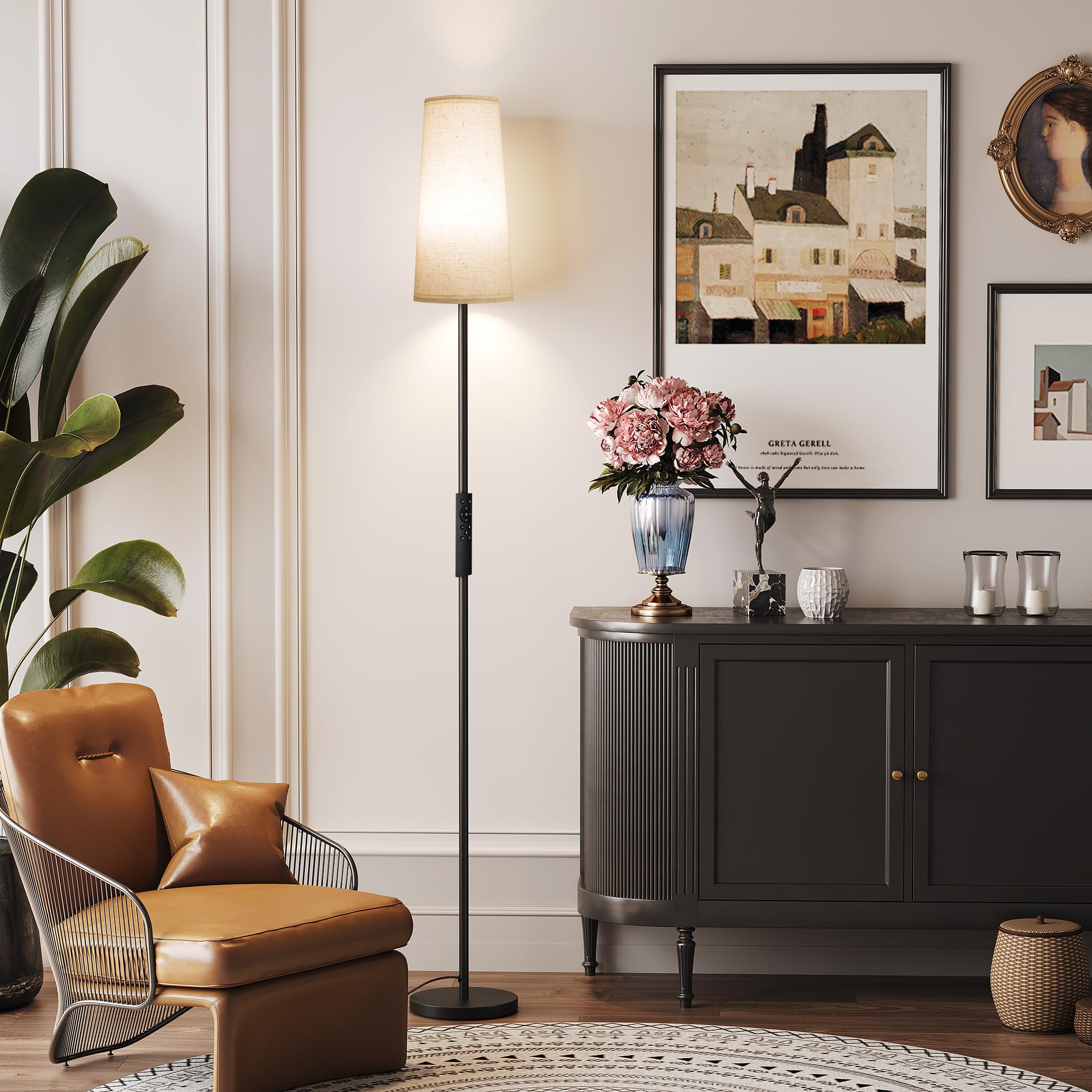 Sunmory Floor Lamps For Living Room/Bedroom/Office, Standing Lamp With Remote Control, Dimmable Tall Lamp, Suitable For Modern/B