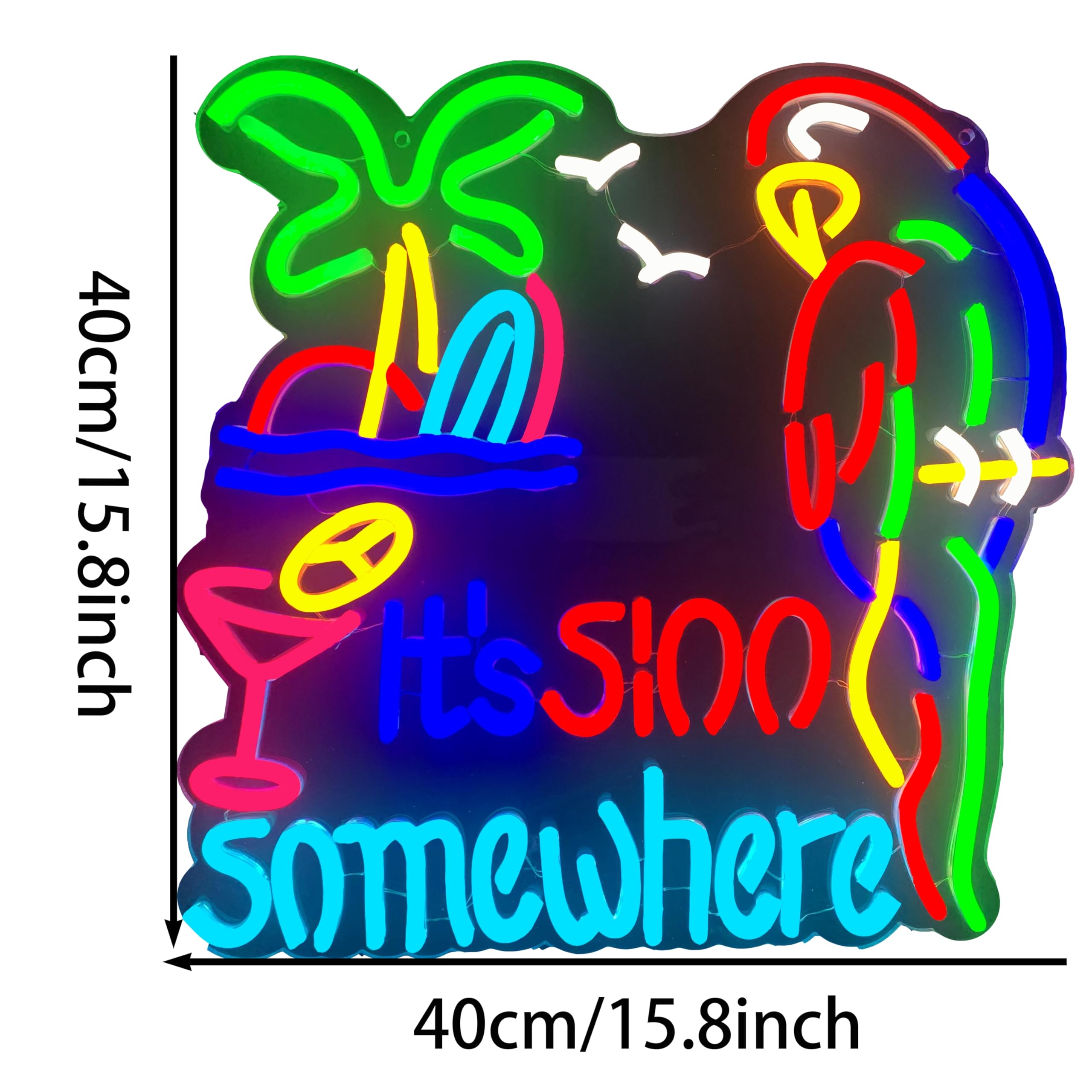 Its 5 OClock Somewhere 5:00 Neon Light Sign Home malt-inspired Bar Pub Recreation Room Game Lights Windows Glass Wall Signs Party Birthday Bedroom Bedside Table Decoration Gifts Led