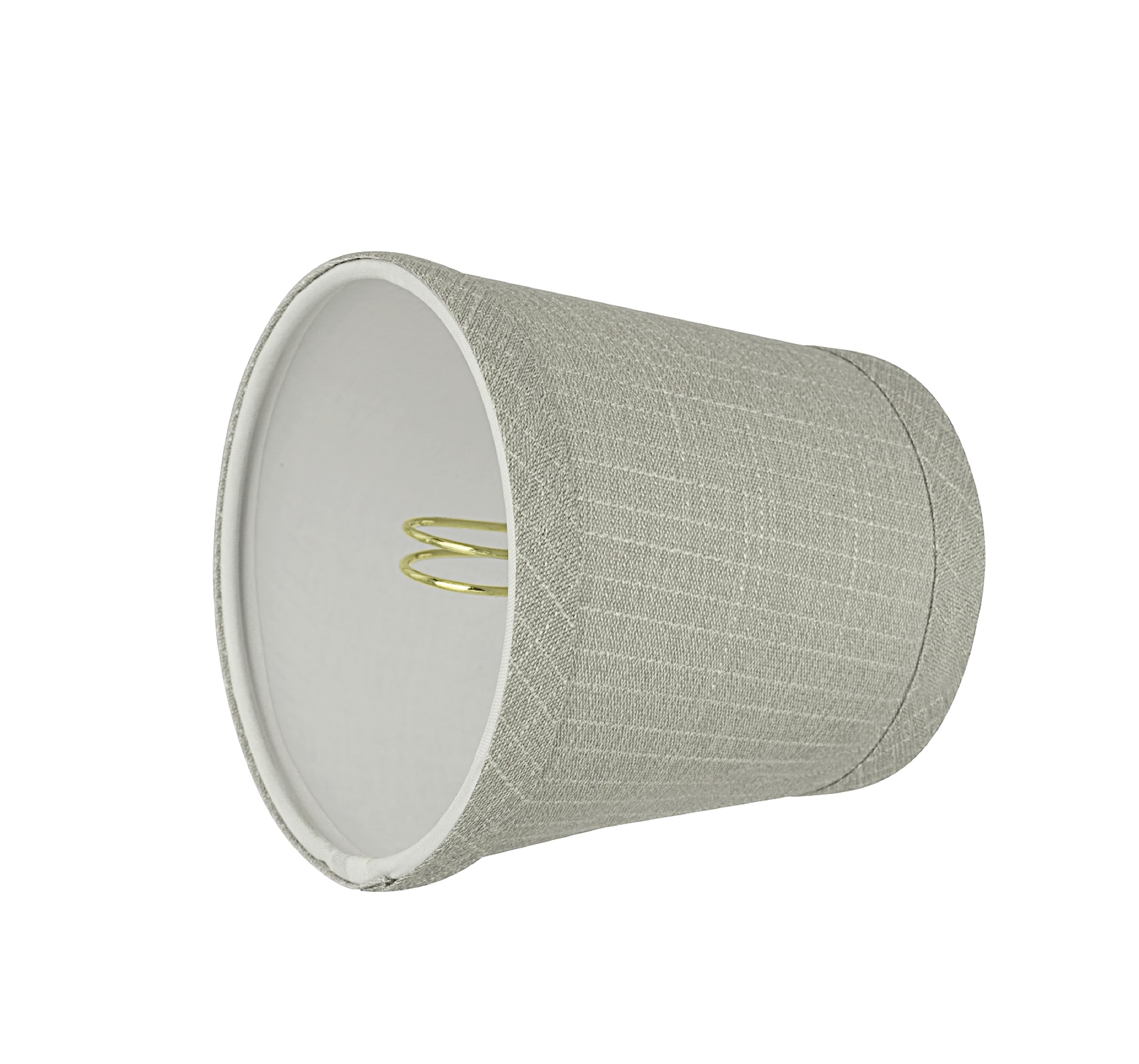 Aspen Creative 32721-2A Small Hardback Empire Shape Chandelier Clip-On Lamp Shade Set (2 Pack), Transitional Design In Grey, 4&quot; Bottom Width (3&quot; X 4&quot; X 4&quot;)