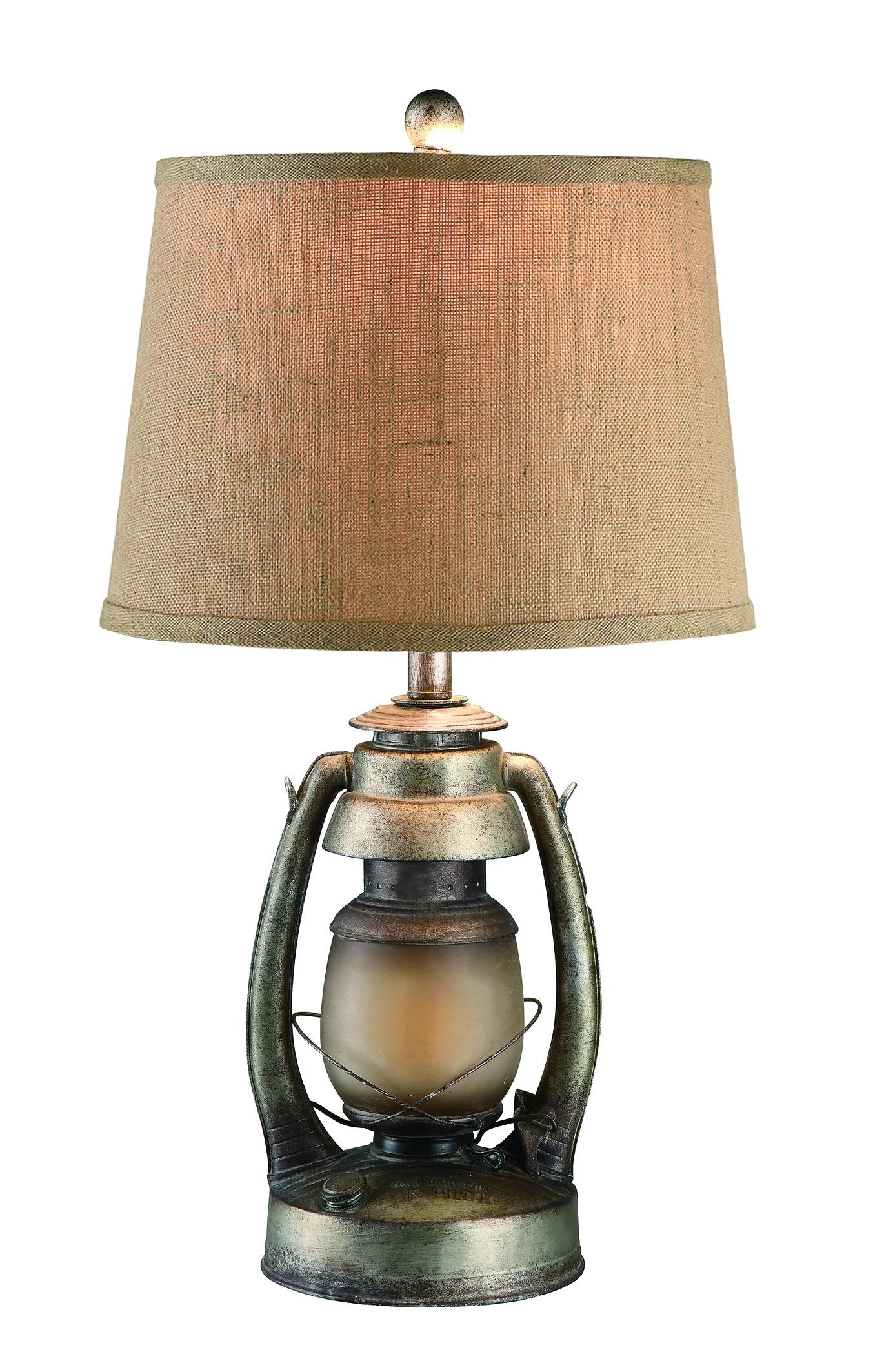 Crestview Lighting Oil Lantern Table Lamp CIAUP530 Natural Plastic