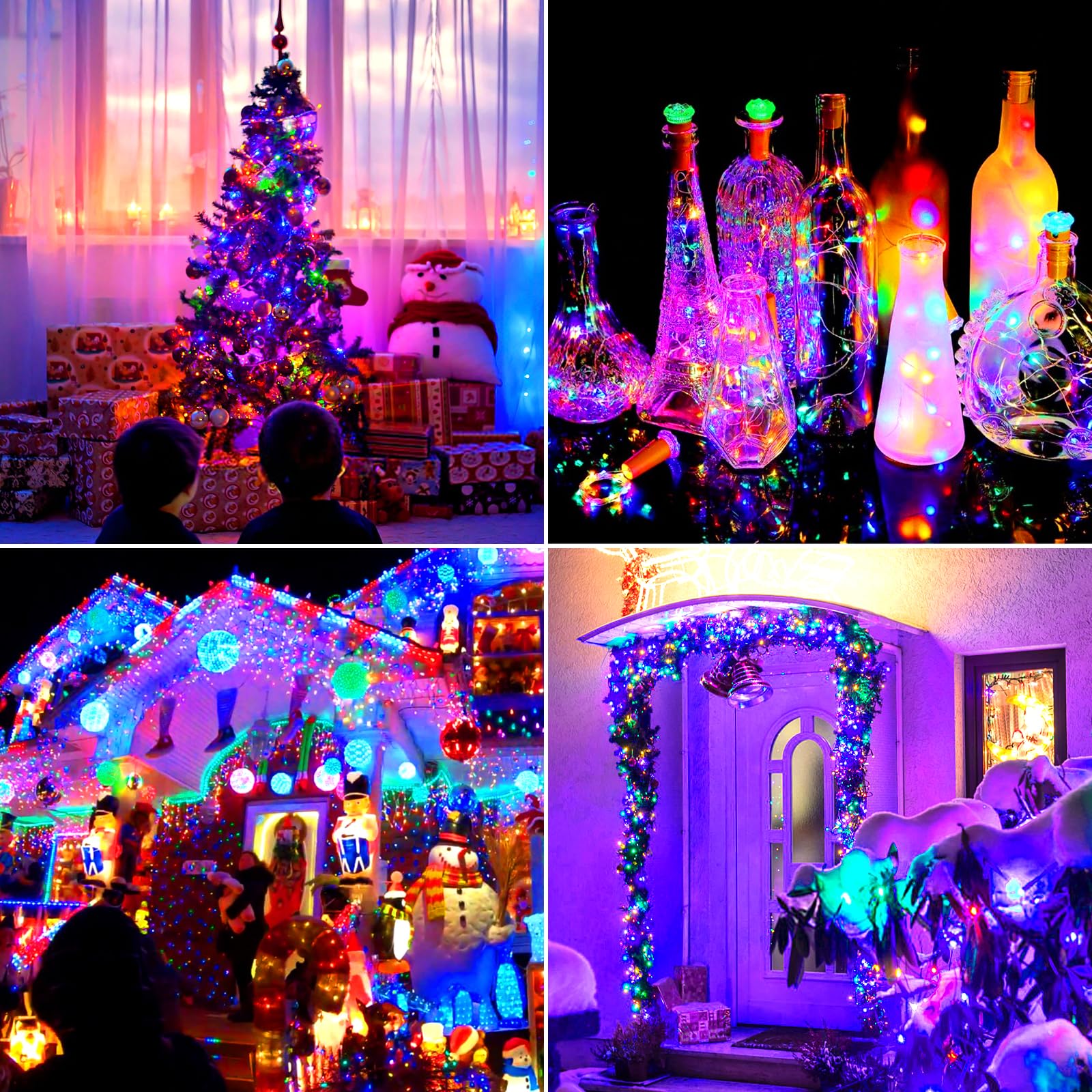 Brightever Outdoor Solar String Lights Waterproof  2-Pack Total 80Ft 200Led Solar Fairy Lights For Outside With 8 Lighting Modes  Solar Twinkle Lights For Yard  Christmas  Party (Multicolor)