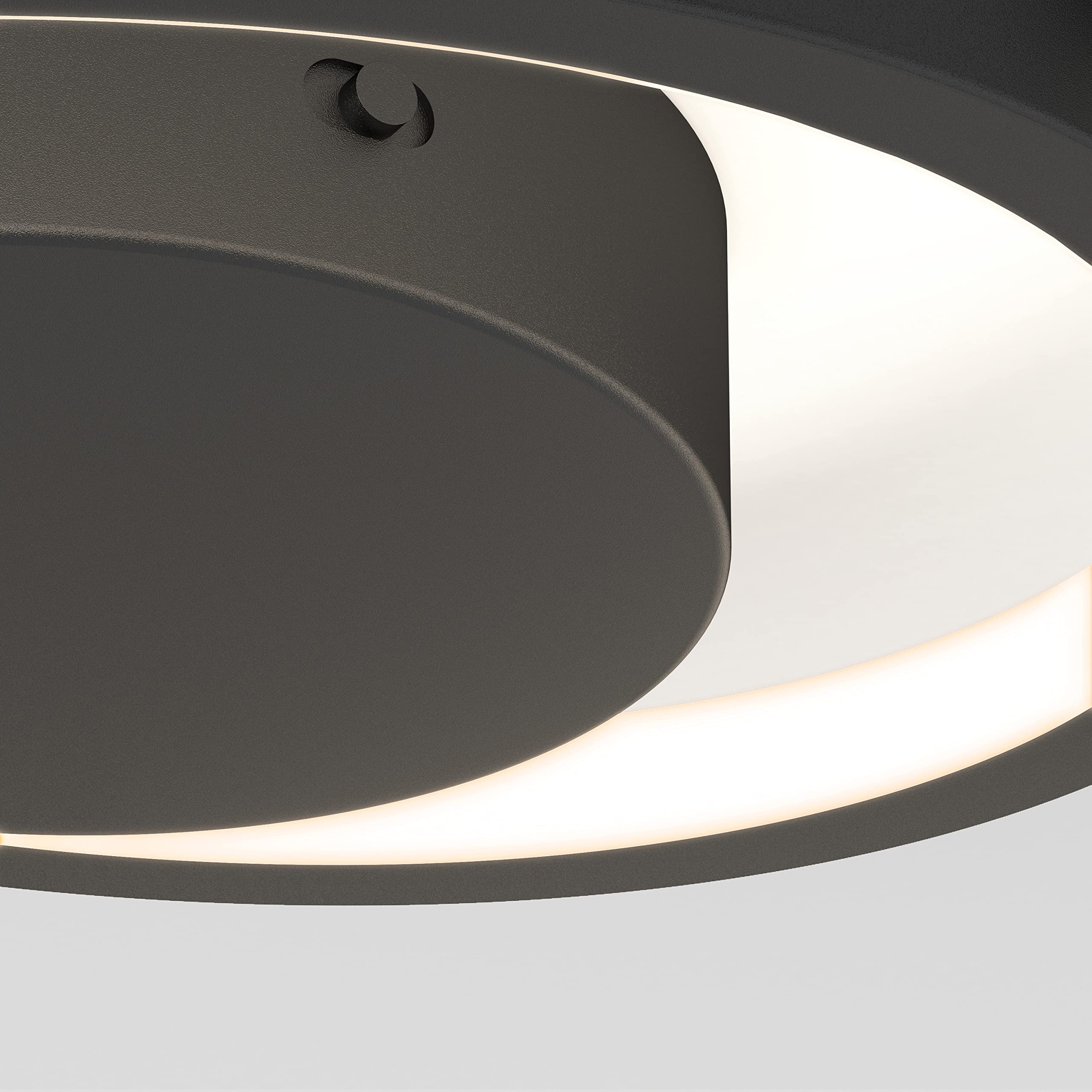 Artika Salto 15W Led Modern Flush Mount Light Fixture, Matte Black, 700 Lumens, No Bulb Needed