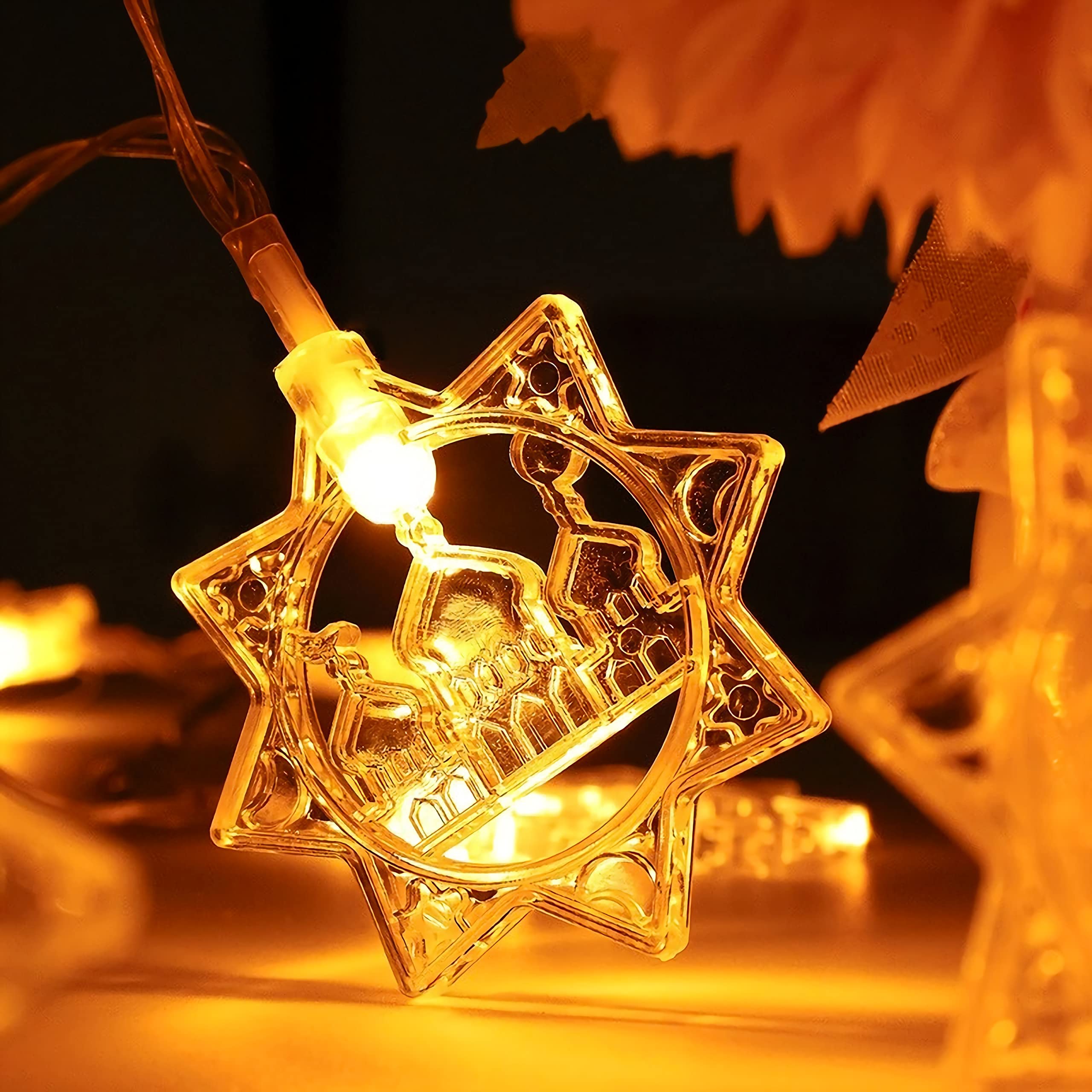 Ramadan Lights Star Moon String Lights 10Ft 20 LED Fairy Lights Battery Operated with 2 Modes Indoor Twinkle Ramadan Kareem and