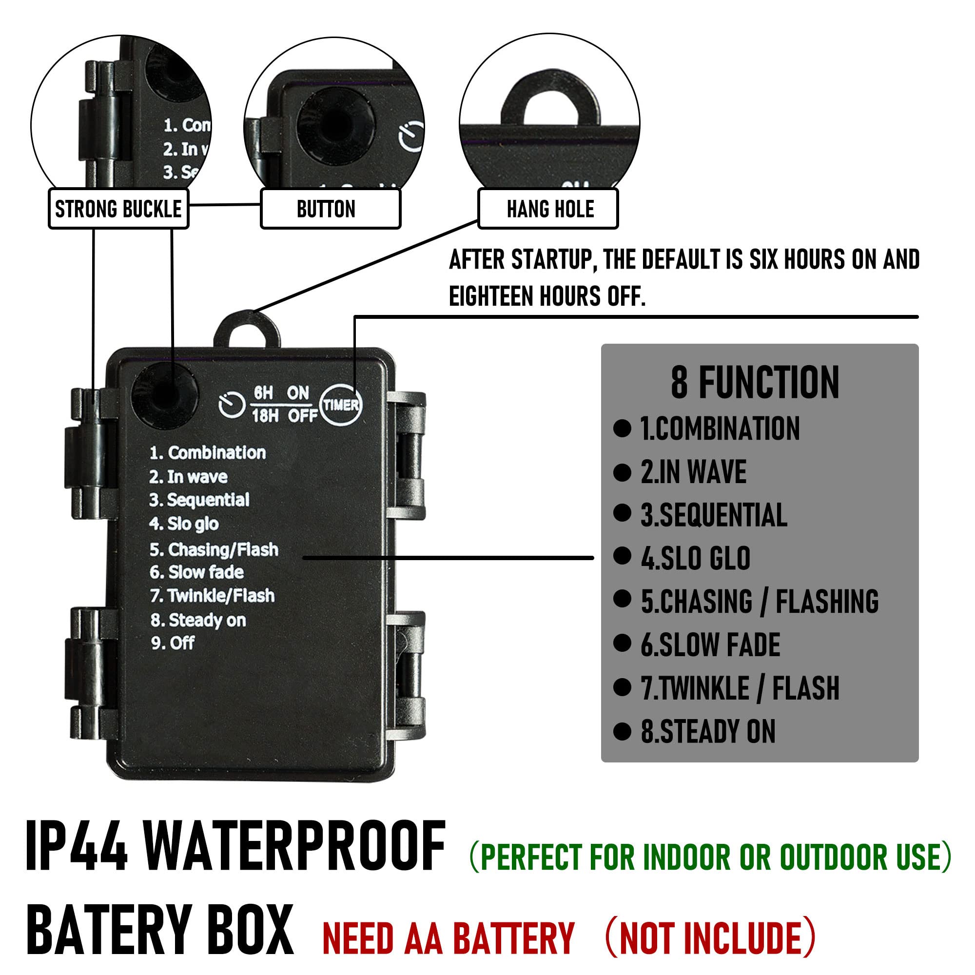 Dazzle Bright 50 Led Battery Operated Christmas Lights, 16Ft Waterproof Mini String Lights In Purple And Orange For Indoor/Outdoor Decor