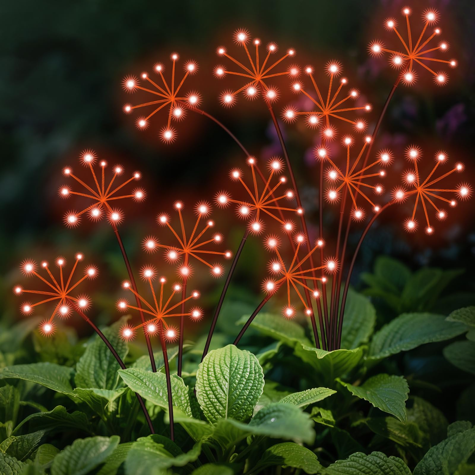 Solar Garden Lights 2 Pack Waterproof Swaying Starburst Light Solar Outdoor Lights For Yard Patio Walkway Pathway Party Wedding Decoration  Unique Gifts For Women  Orange