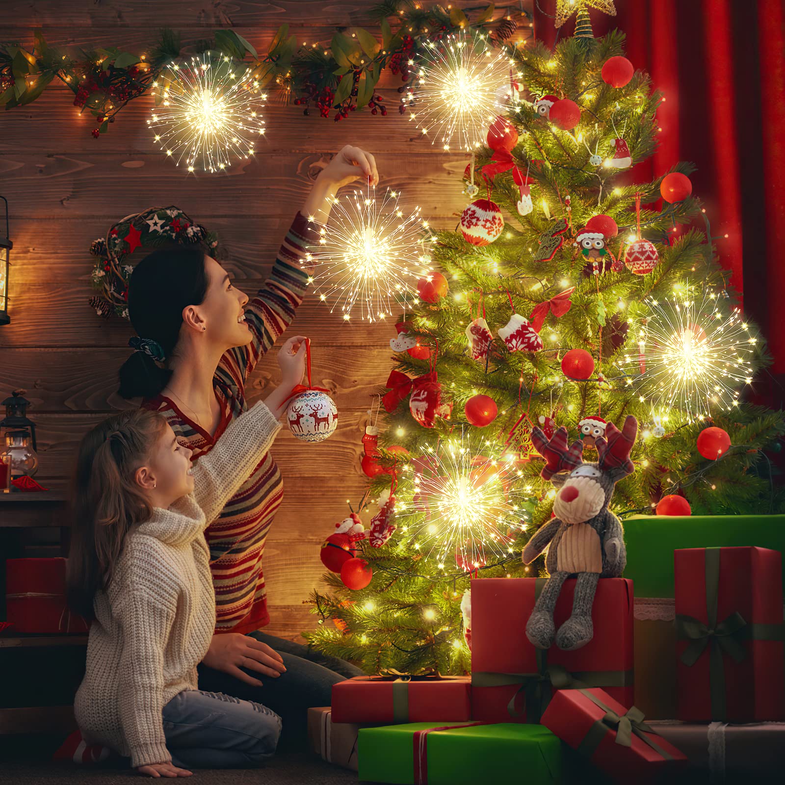 Techip 120LED Copper Wire Fairy Lights, Warm White, Battery Operated, with Remote Timer, Model LH-BOM-YHD120, for Indoor/Outdoor Use