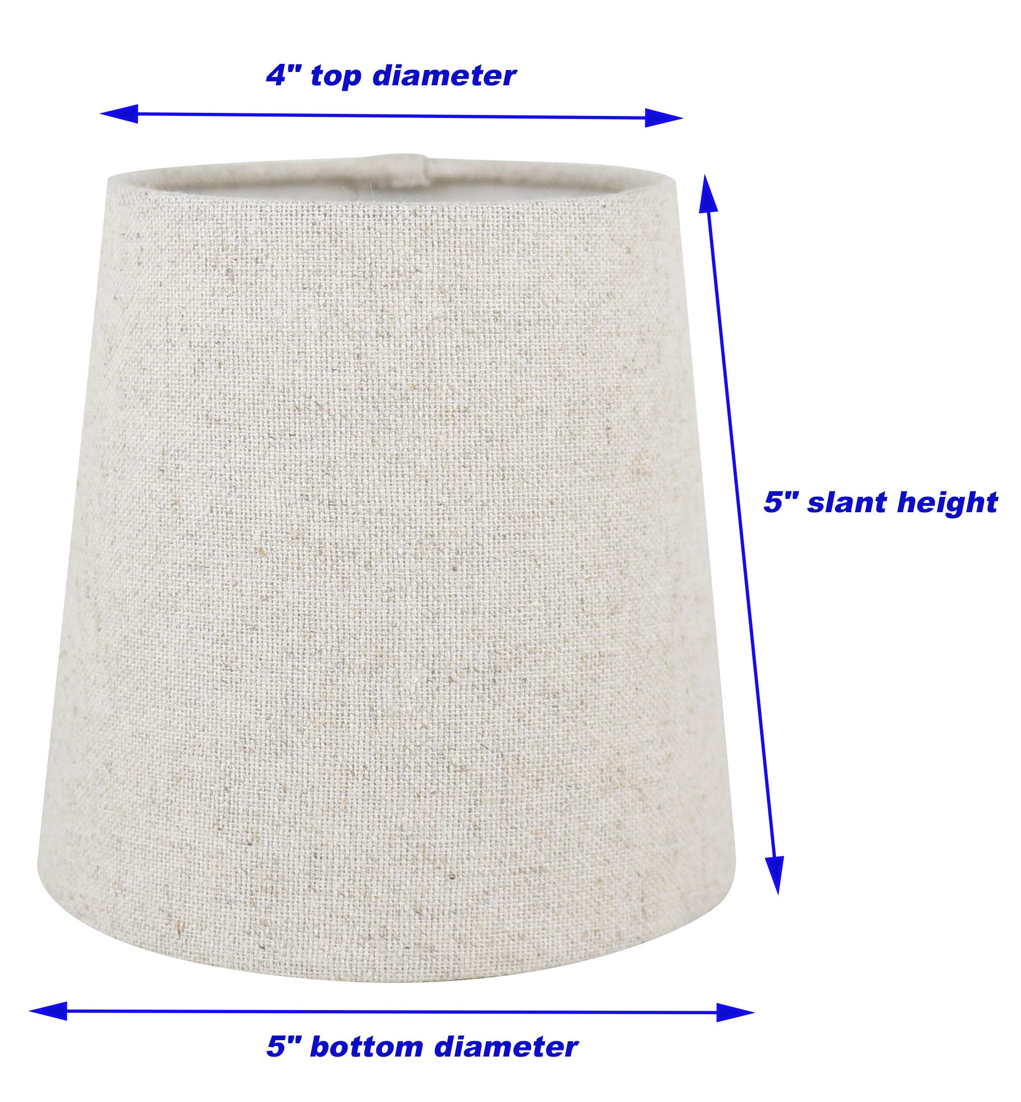 Meriville Set Of 5 Natural Linen Clip On Chandelier Lamp Shades, 4-Inch By 5-Inch By 5-Inch
