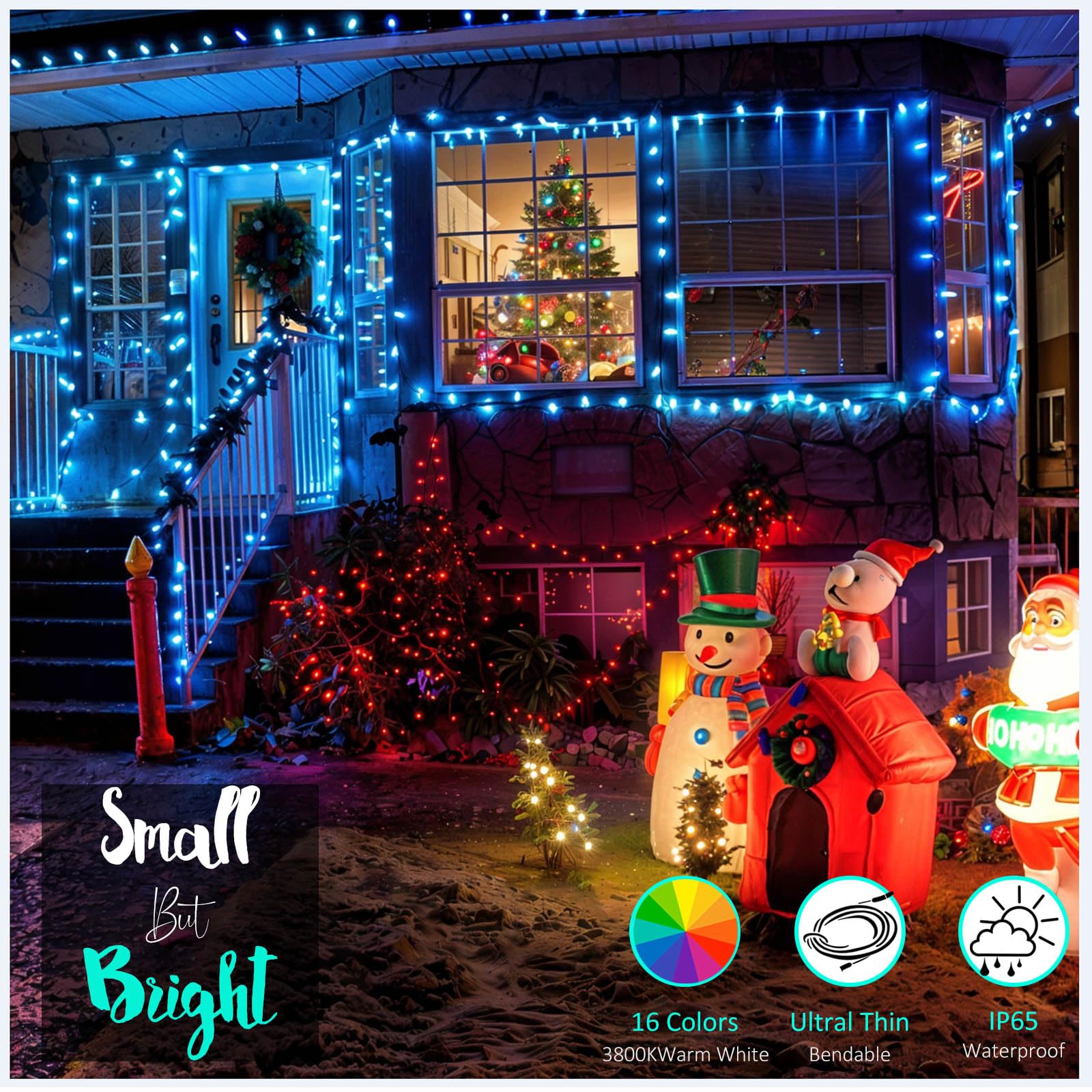 Outdoor String Lights, Rope Lights With Remote, Waterproof String Lights Outdoor Fairy Lights Twinkle Lights For Wedding, Patio,