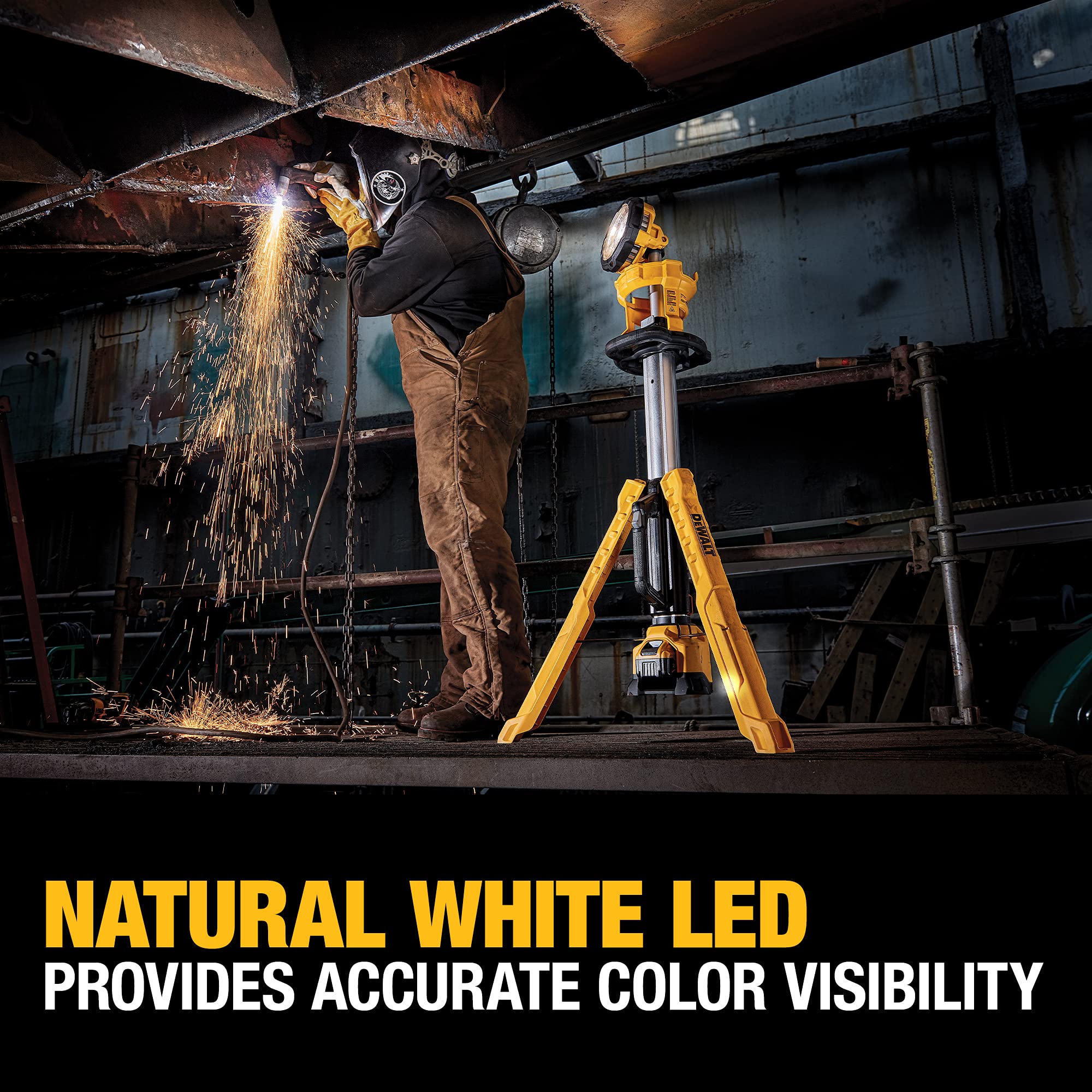 DEWALT 20V MAX Cordless LED Work Light with Tripod, Battery & Charger, Model DCL079R1, Multicolor, One Size