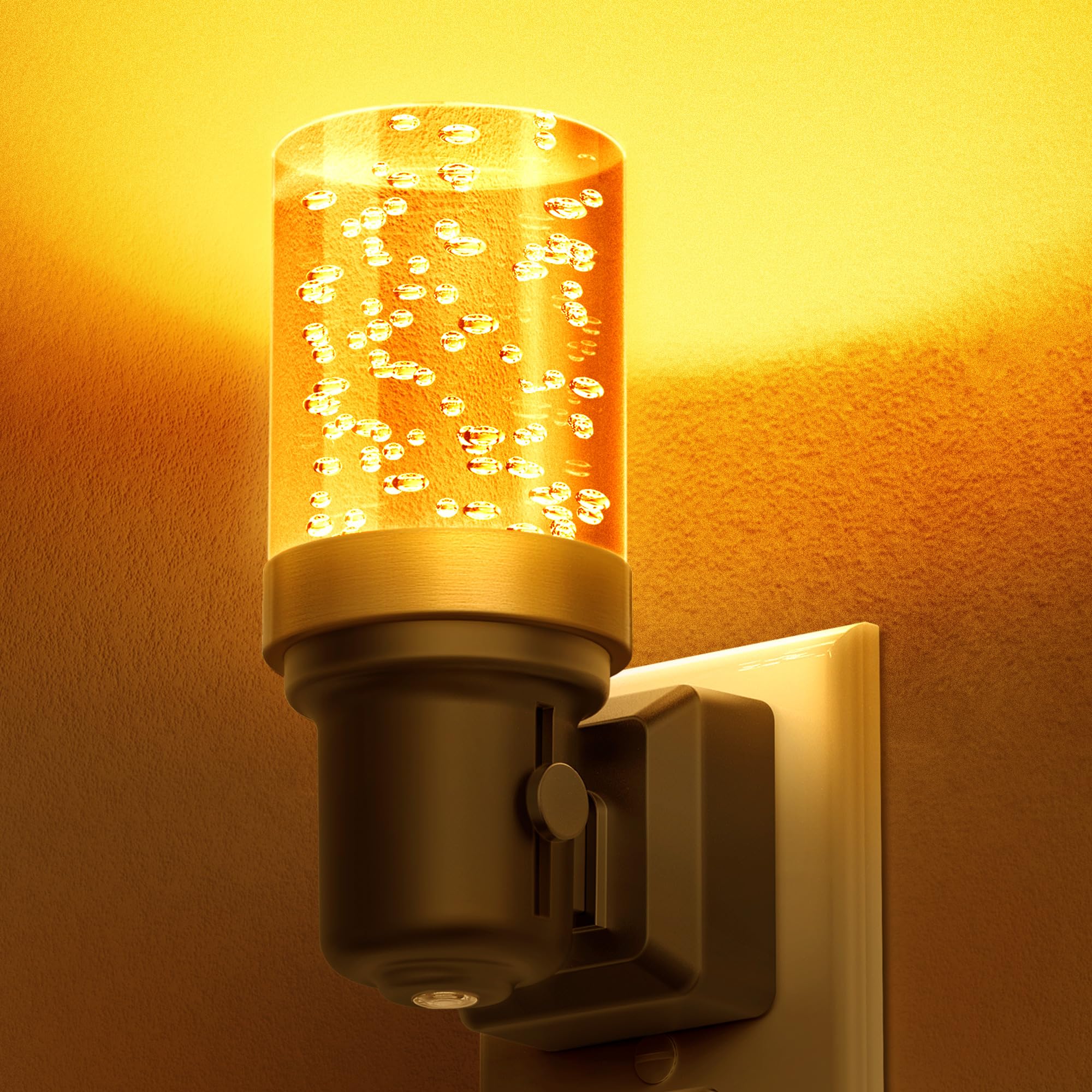 DORESshop LED Night Light Plug-in, Dimmable, Adjustable Brightness, Amber, Model D-GY22007QPUS, Yellow