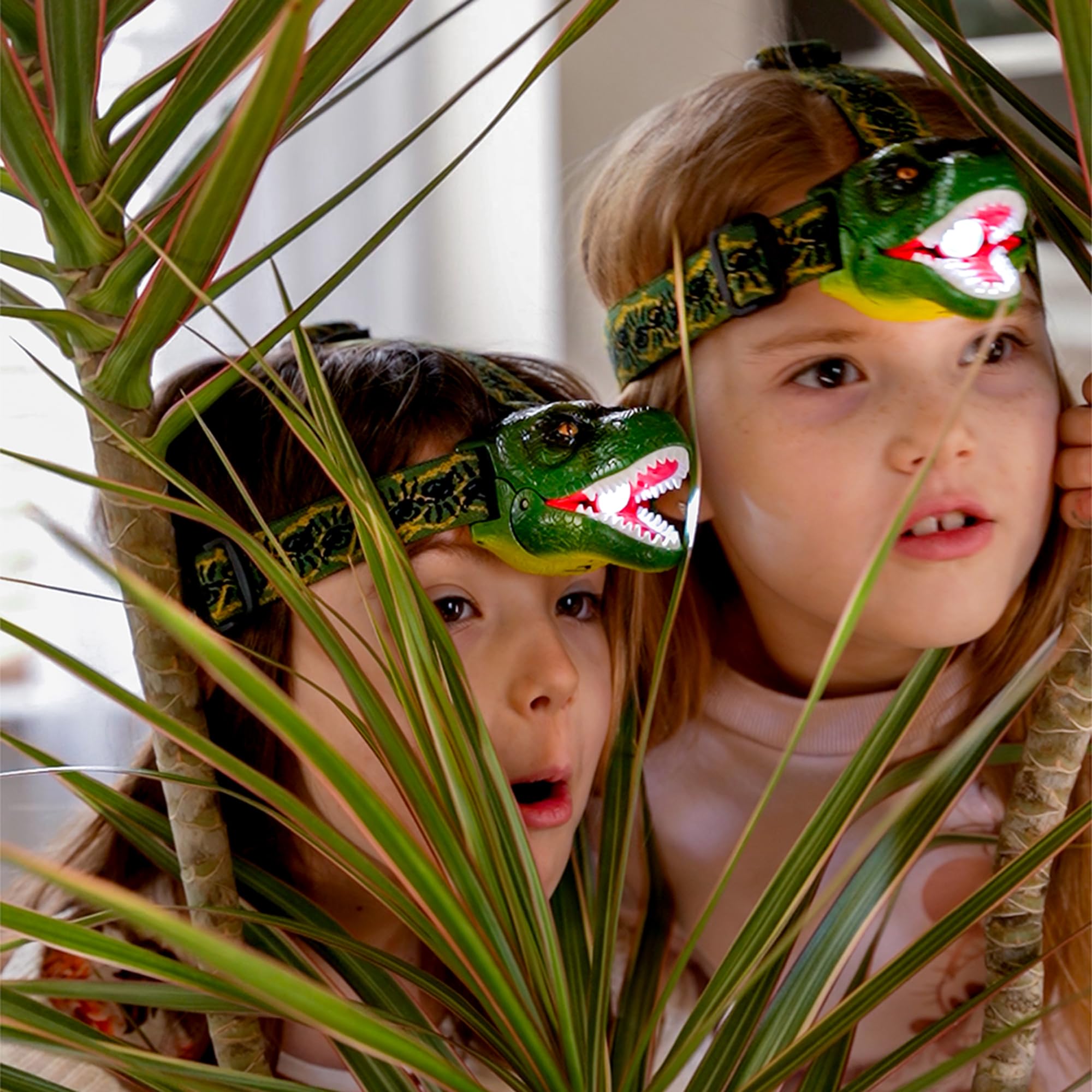 Sun Company DinoBryte LED Headlamp - Roaring T-Rex, Green, Model 660, Synthetic Material, Kids Toy Flashlight