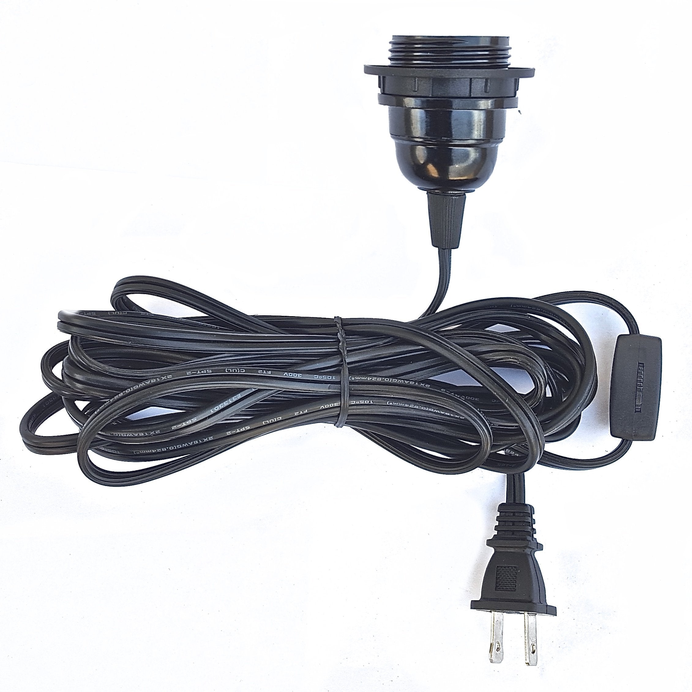 Happy Sales Hscord-B Black Hanging Lantern Cord, 15Ft Ul Listed, Plastic Material