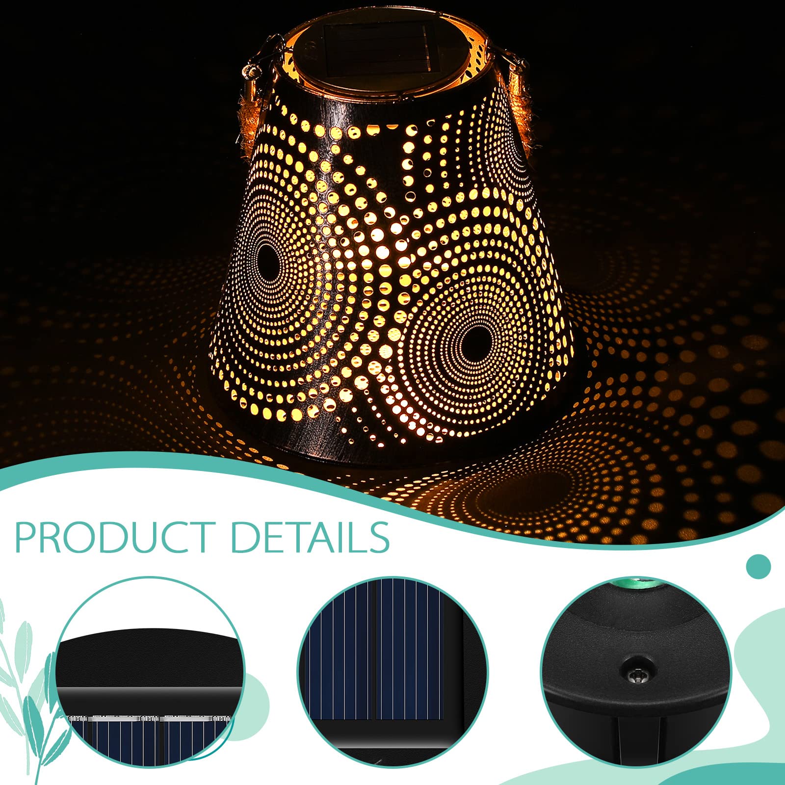 12 Pack Solar Light Parts - Waterproof Led Solar Panel Lantern Lid Light Outdoor Replacement Top Kit For Hanging Lanterns Patio Decor (3.15 In)
