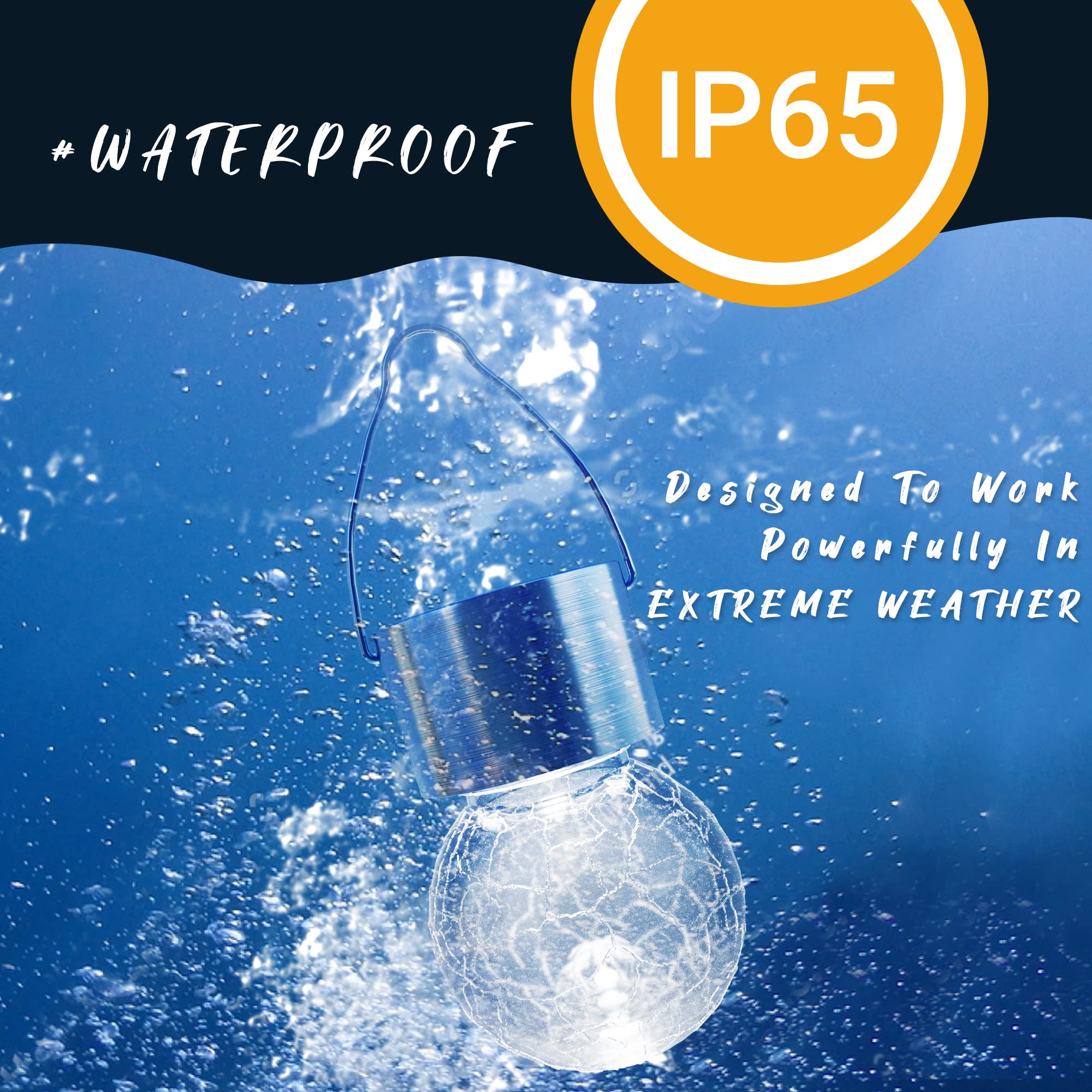 Gigalumi 12 Pack Solar Outdoor Lights, Solar Hanging Lights For Christmas Decoration-Cracked Glass Solar Lights Outdoor Waterproof For Garden, Yard, Fence, Tree(Cold White)