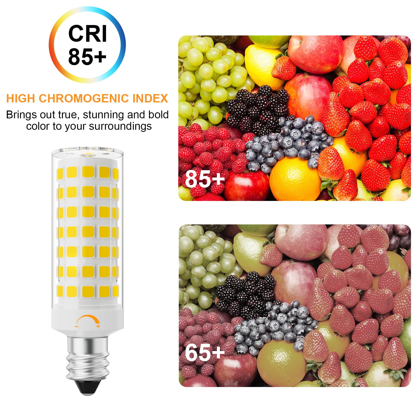 Lacnooe E11 Dimmable LED Bulb 7W 750LM, Daylight White, 4 Pack, Halogen Equivalent for Ceiling Fans & Chandeliers