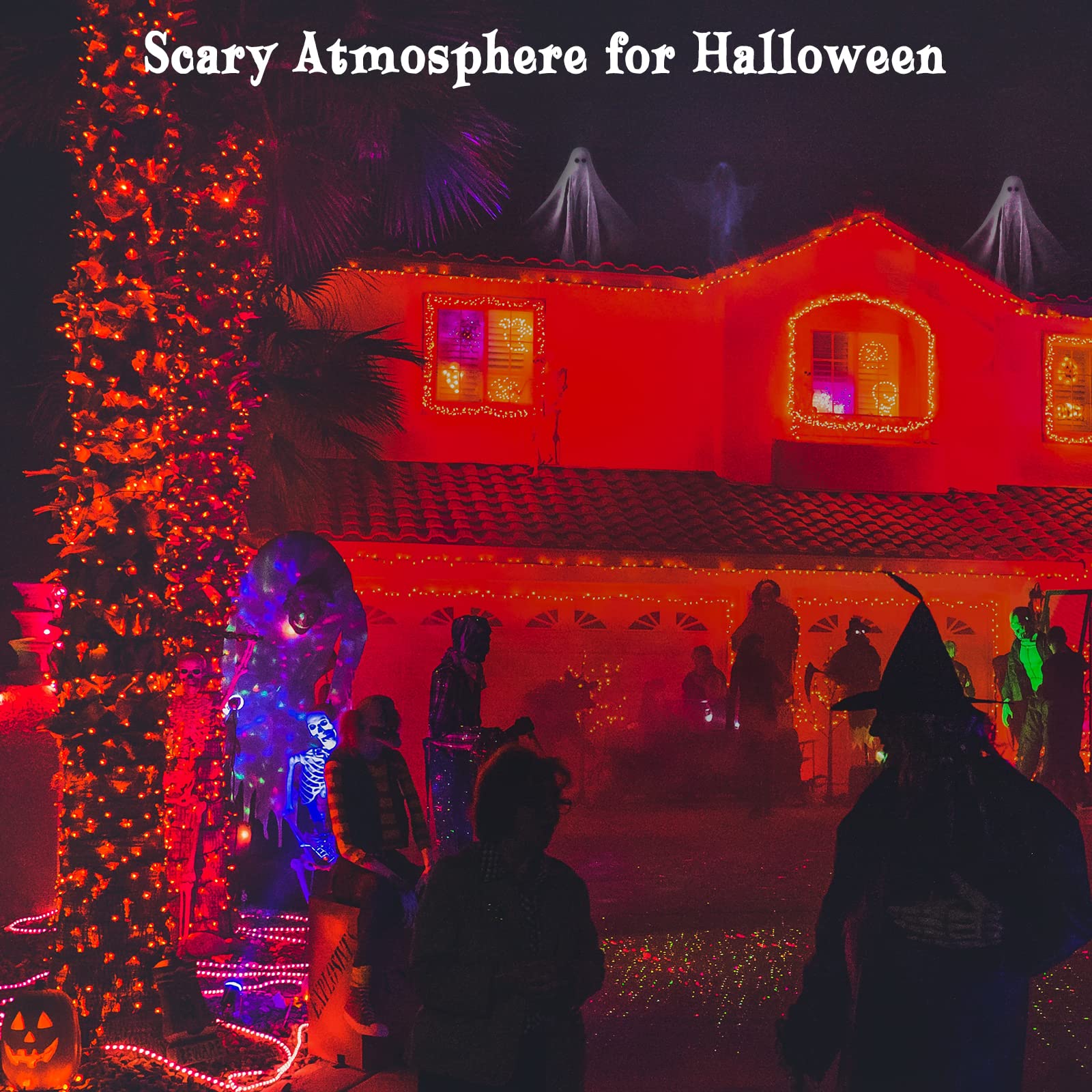 Blctec Halloween Lights Indoor Outdoor 300 Led 108Ft  Orange Halloween String Lights With 8 Modes  Ul Certified  Connectable Plug  Waterproof & Timer For Yard Porch Haunted House Holiday Decorations