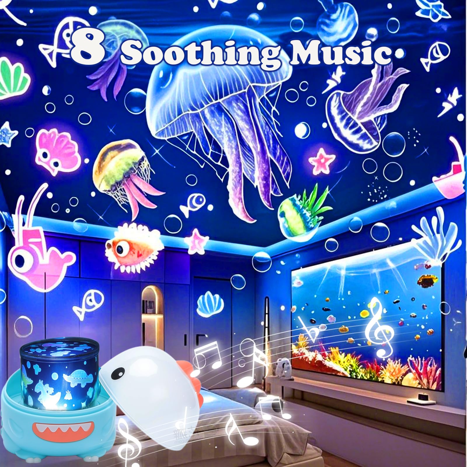 Dinosaur Night Light Projector,135 Effects 27 Films Night Light Projector for Kids,Star Projector with 360Rotation,Dinosaur Toys